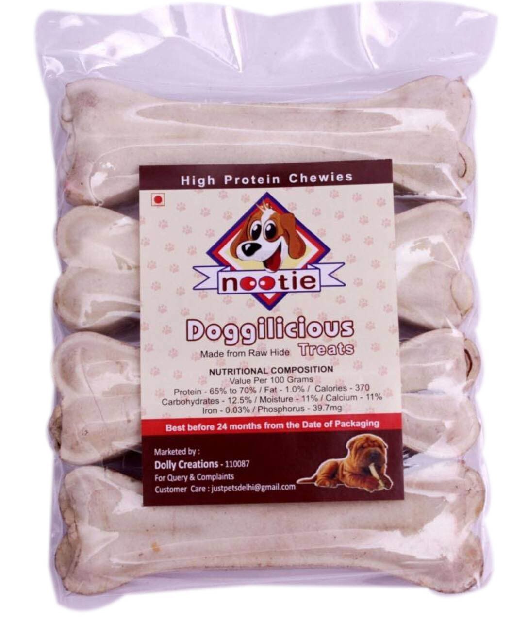 Nootie Large Raw Hide Bones (5-inch, 4 in 1), 300 g (B01M1DR5JP) Amazon Price History, Amazon Price Tracker
