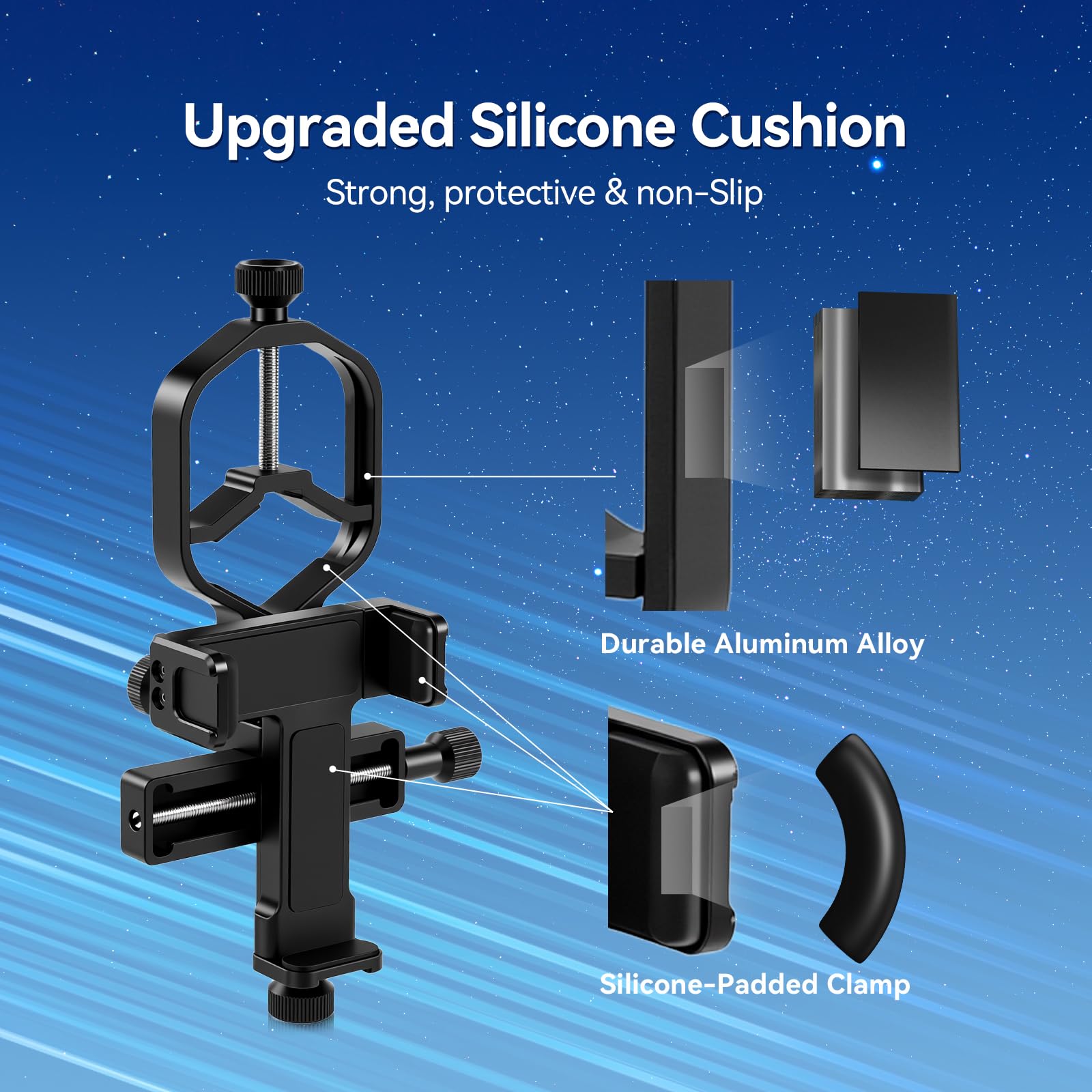 Svbony SV214 Pro - Adaptador Universal para Smartphone de 3 Ejes, Adaptador Digiscoping con Control Remoto Compatible con Ocular de 28 a 48 mm de diámetro, para capturar imágenes a través del