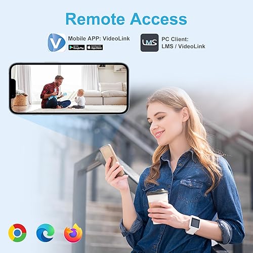 Miniatura 4 de Cámara domo IP PoE de 5 MP de Anpviz con micrófono, audio, cámara de seguridad IP, visión nocturna para exteriores, 98 pies, resistente a la