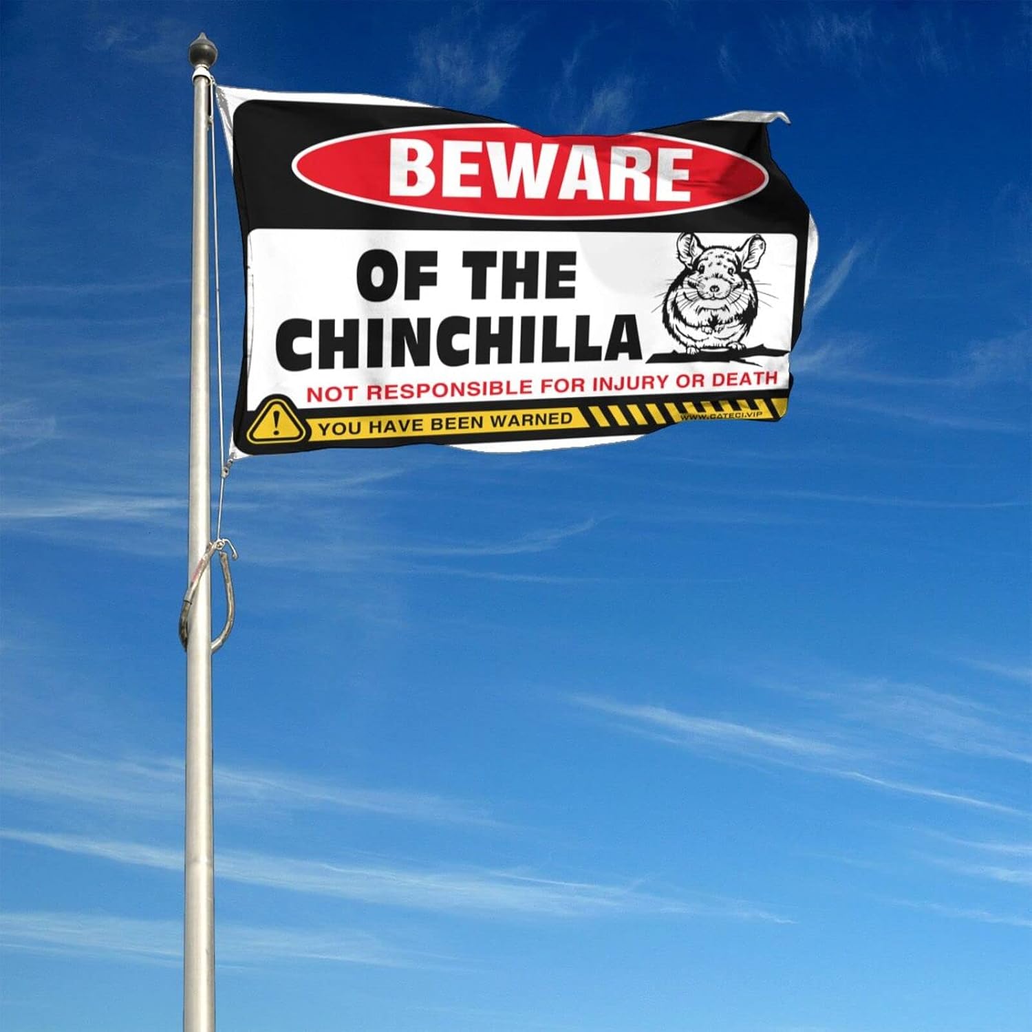 Flags For Girls Room Beware of Chinchilla Flag Funny Flags (Size : 120X180CM)