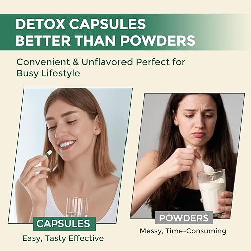 Miniatura 8 de 1000 MG Cápsulas de desintoxicación y limpieza, fórmula vegetal 26 en 1 para desintoxicación, suplemento de desintoxicación para mujeres y hombres,