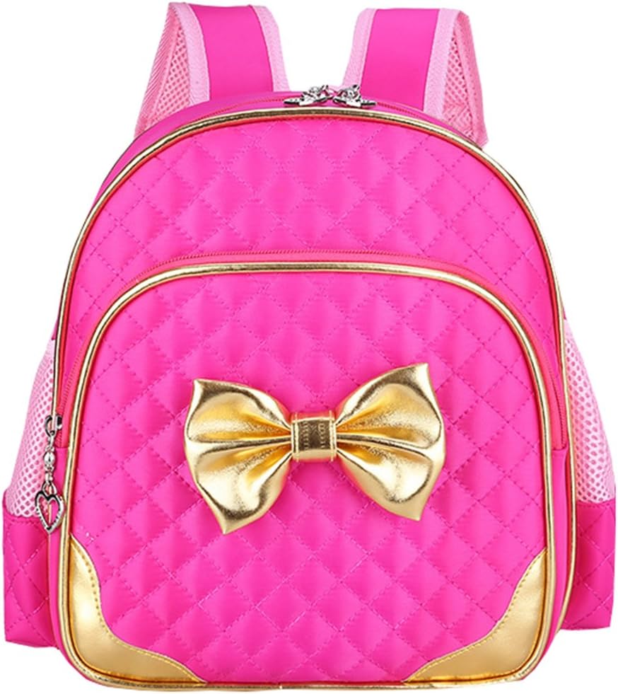 Toddler Preschool Bag Kindergarten Kids Backpack for Little Girls 11 inches (Rose red)
