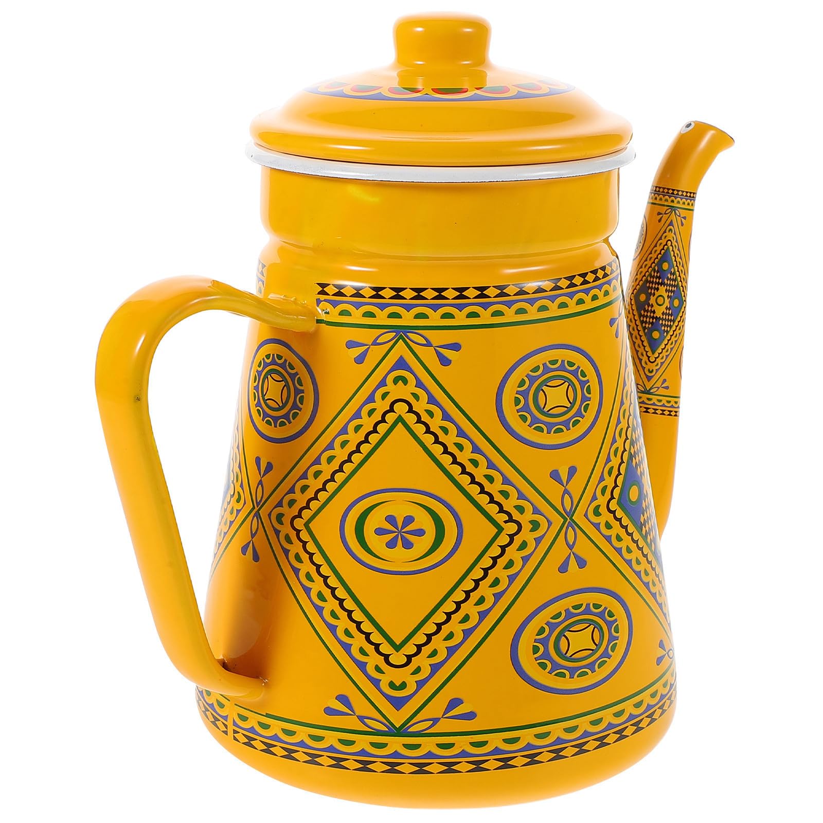 TOYANDONA Tetera Esmaltada Naranja de 1,5 L para Café y Agua en Estufa