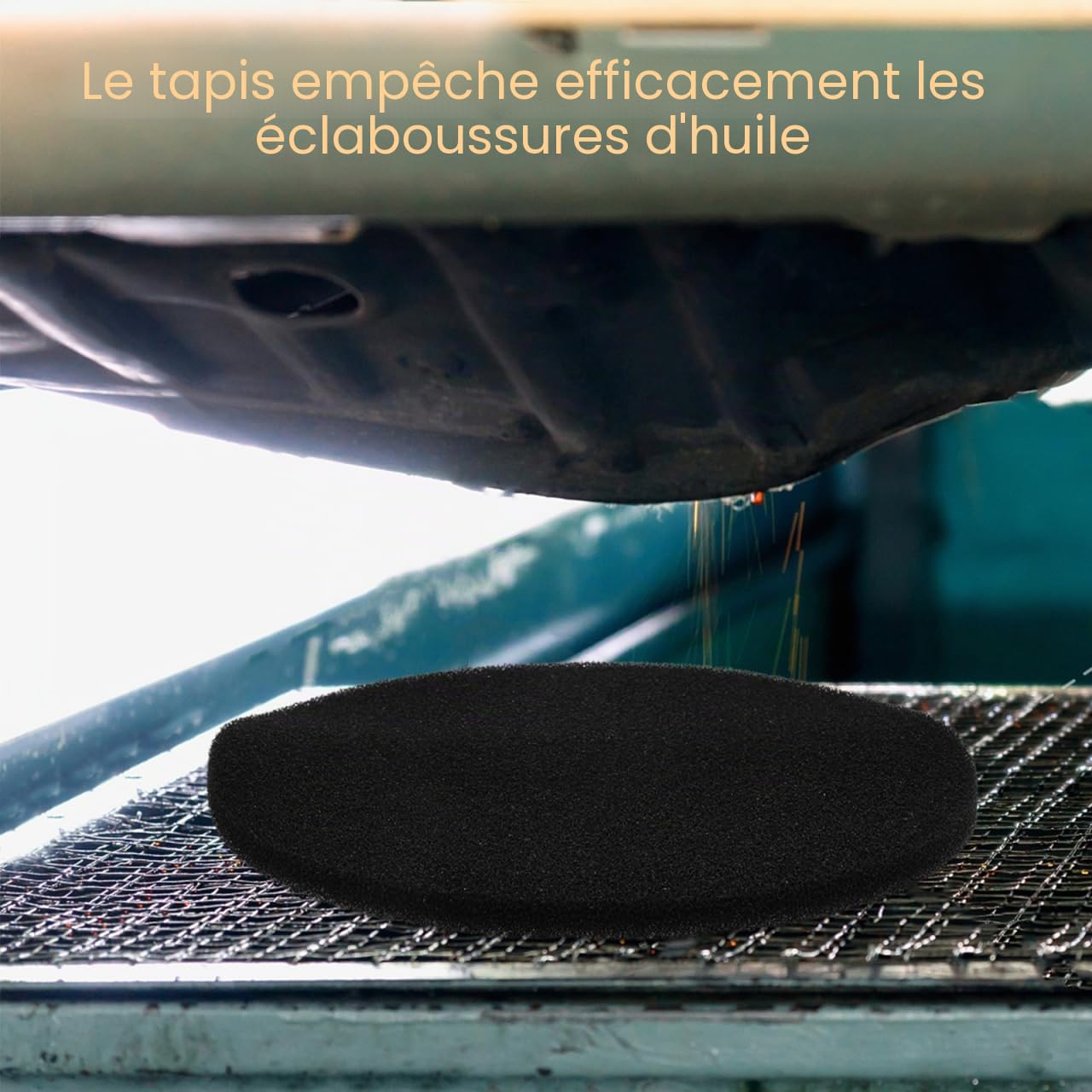 Tapis Anti-ÉClaboussures Rond en ÉPonge 15.75 Pouces pour Vidange D'Huile Tampon De Vidange Adapté Aux Carter D'Huile pour Entretien MéCanique Propre Et Pratique