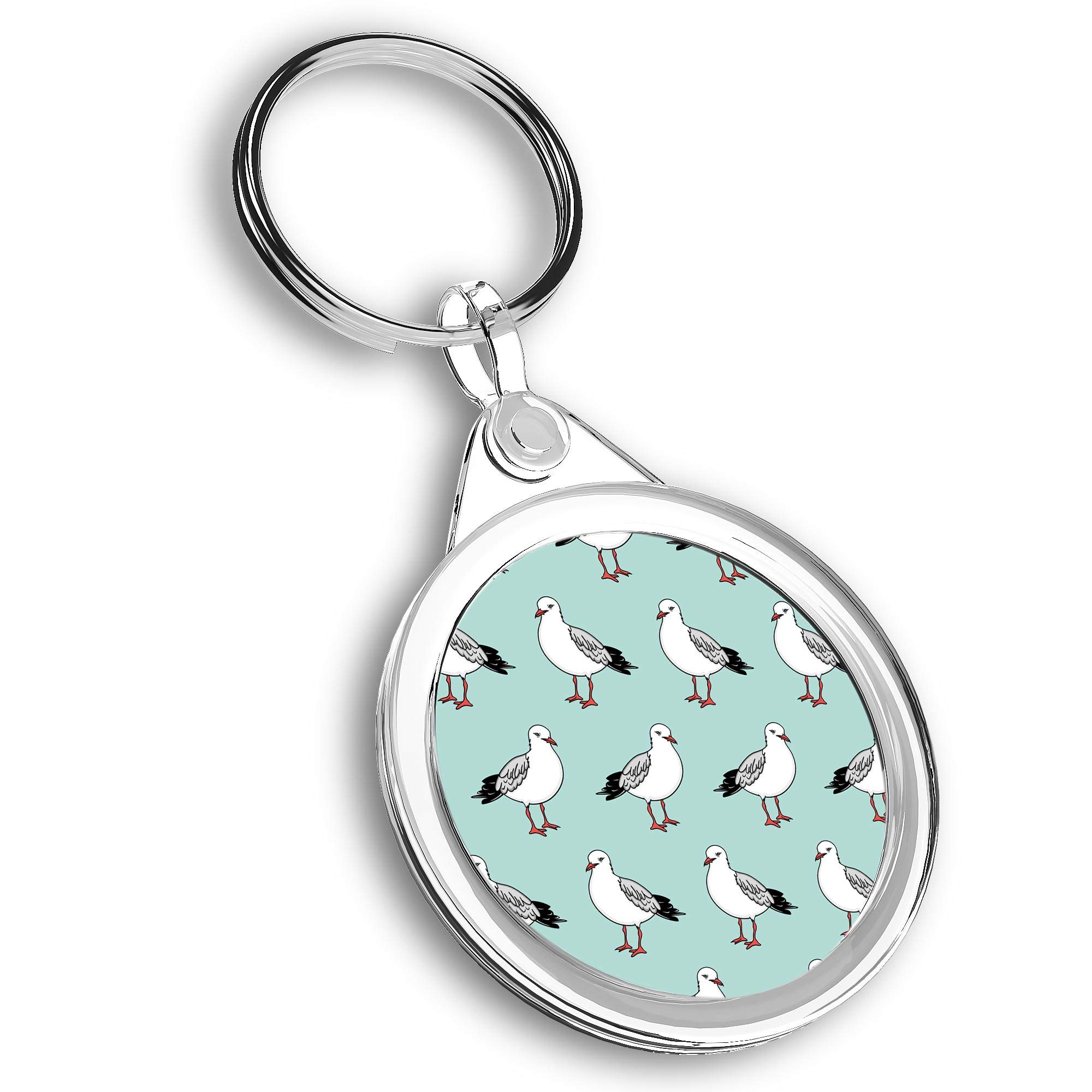 Destination Vinyl Ltd Unisex Multi 1 X Photo Keyring - Seagull Bird Pattern Gull Seaside |Keychain|Keyring|Charm| #46287