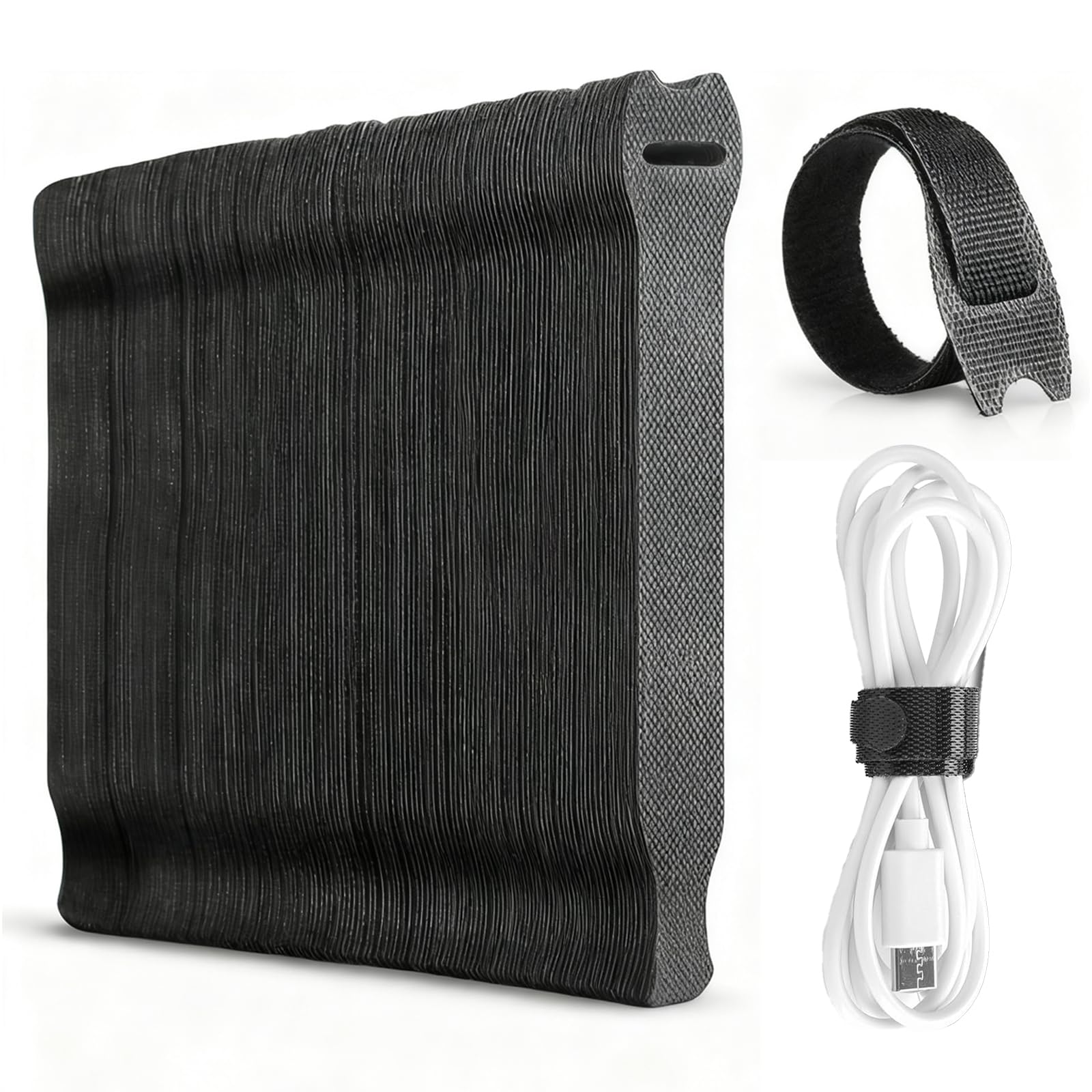 160pcs Reusable Cable Ties 15cm Long, Black Adjustable Hook and Loop Wire Tidy Straps for Cable Straps Organizer
