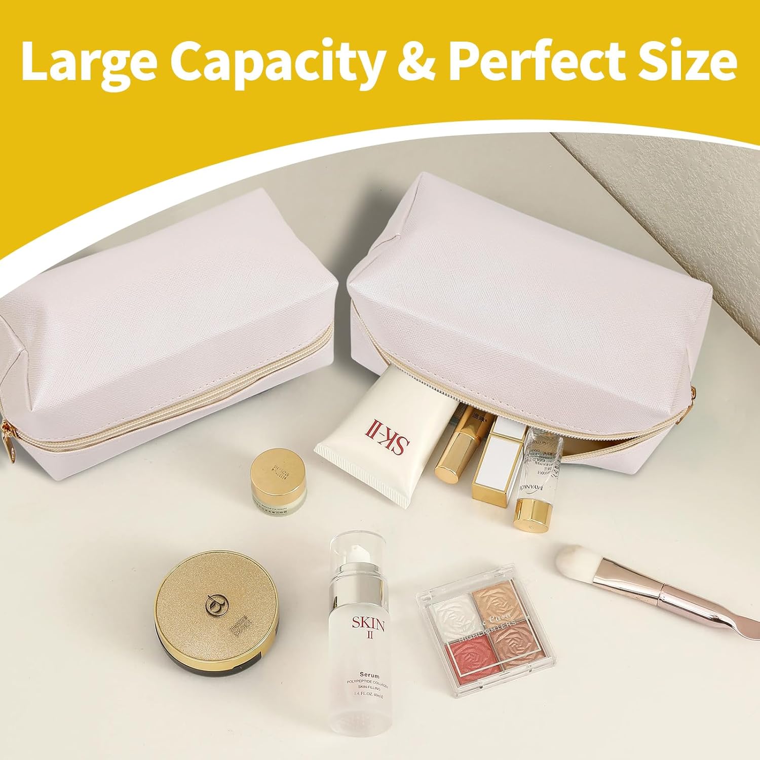 9 Pcs Bulk PU Leather Makeup Bags - Waterproof Small Cosmetic Pouches & Toiletry Bags, Water-Resistant Storage Purses for Women, Ideal for Travel & Daily Use - Image 5