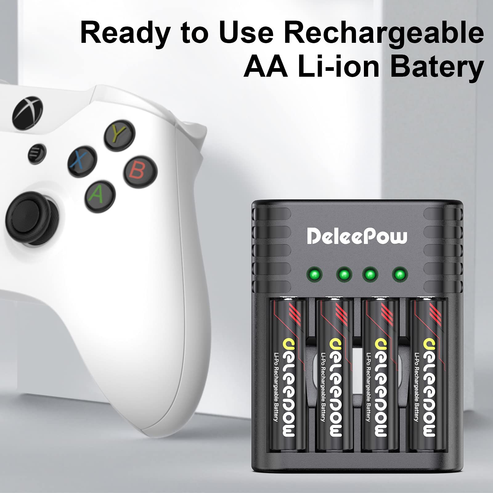 Buy Deleepow AA Rechargeable Batteries 1.5V 4 Pack 3400mWh Lithium AA