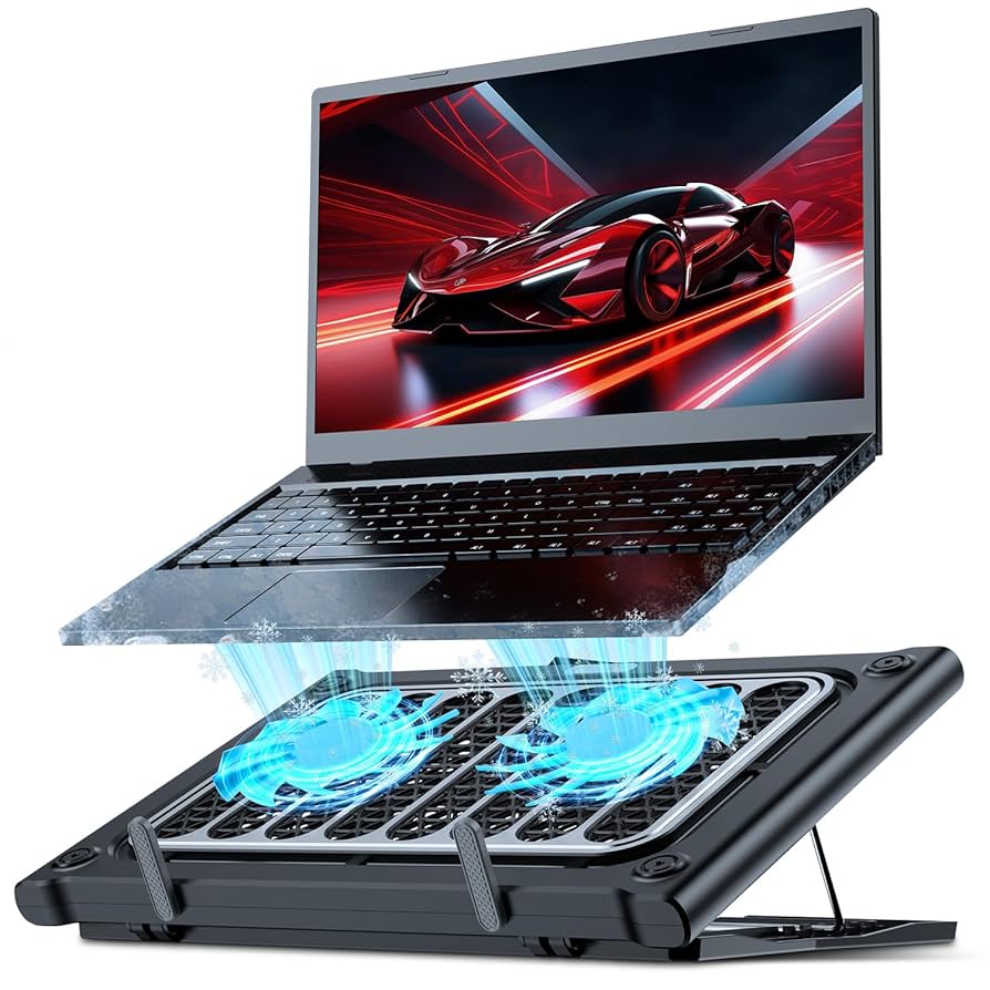 ブラック LEDライト付き ノートパソコン用冷却ファン 低騒音25dB 強力 Amazon.co.jp: Zxyceo【2025新登場・最強の大型冷却ファンを2基