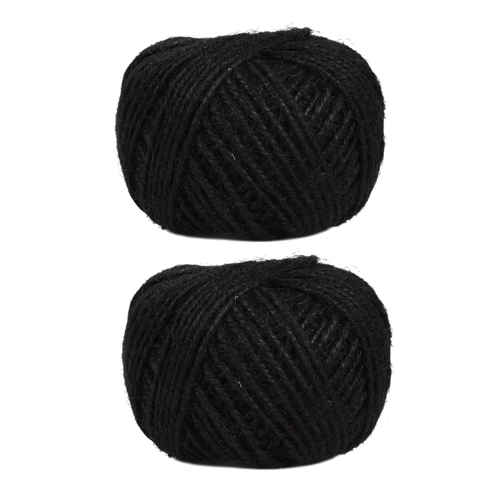 Hndhbfgrt 2Pcs 50M String Jute Rope for Crafts Scrapbooking Gardening - Black