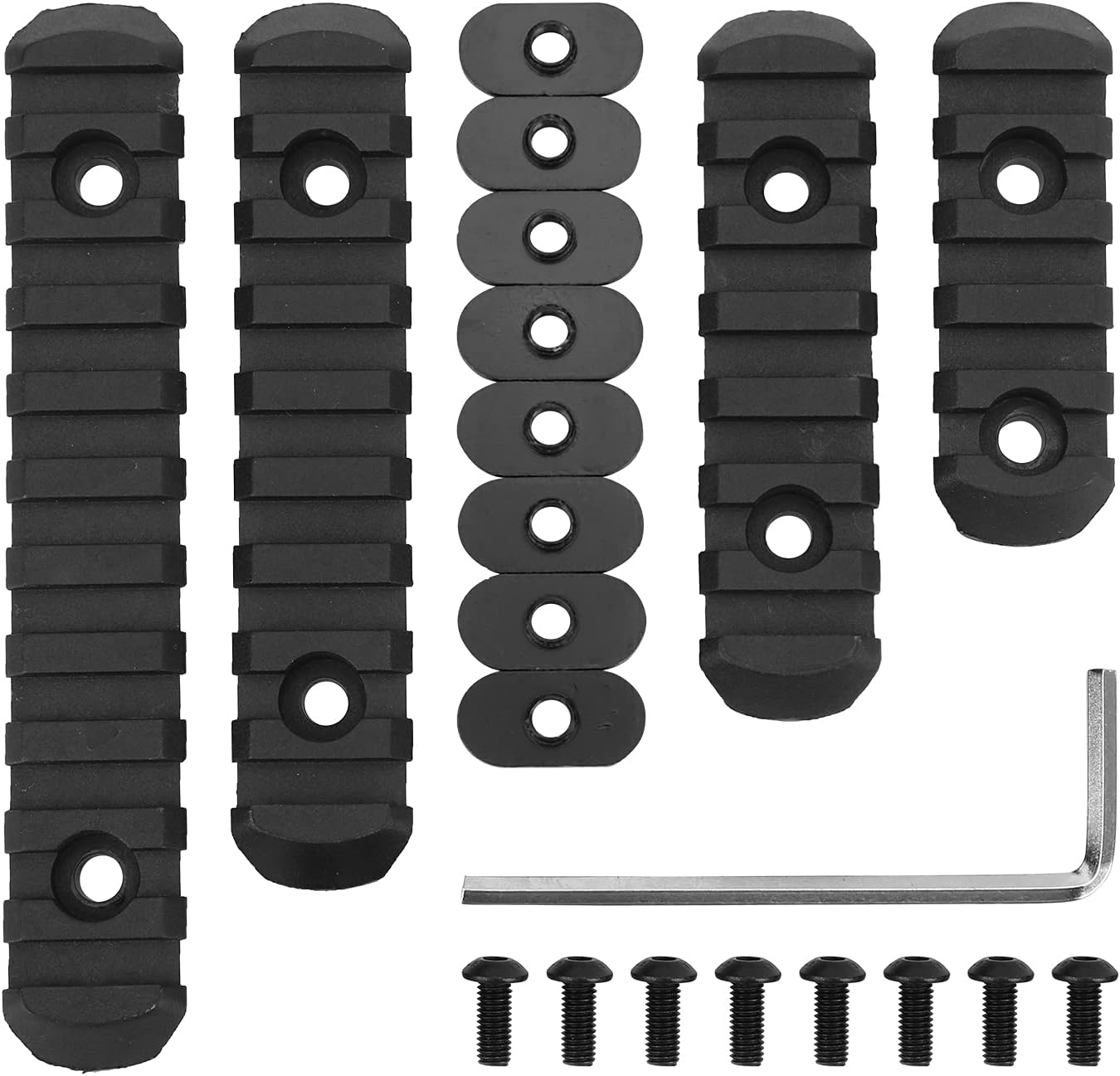 OhhGo Polymer Picatinny Rail Sections Lightweight Rail Accessory Set for MOE Handguard Accessories EX2542 Polymer Rail Accessory Set Picatinny Rail Sections Rail Accessory Set Polymer Rail Access