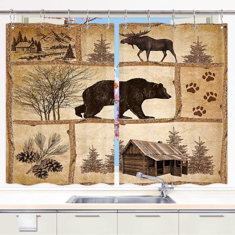 Cortinas De Cozinha Com Estampa Animais Da Floresta - Decoração Rústica Para Casa