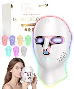 Yahi Red Light for Face and Neck, Rechargeable and Ergonomic Design for Home & Travel, Cordless Face Mask Light, White
