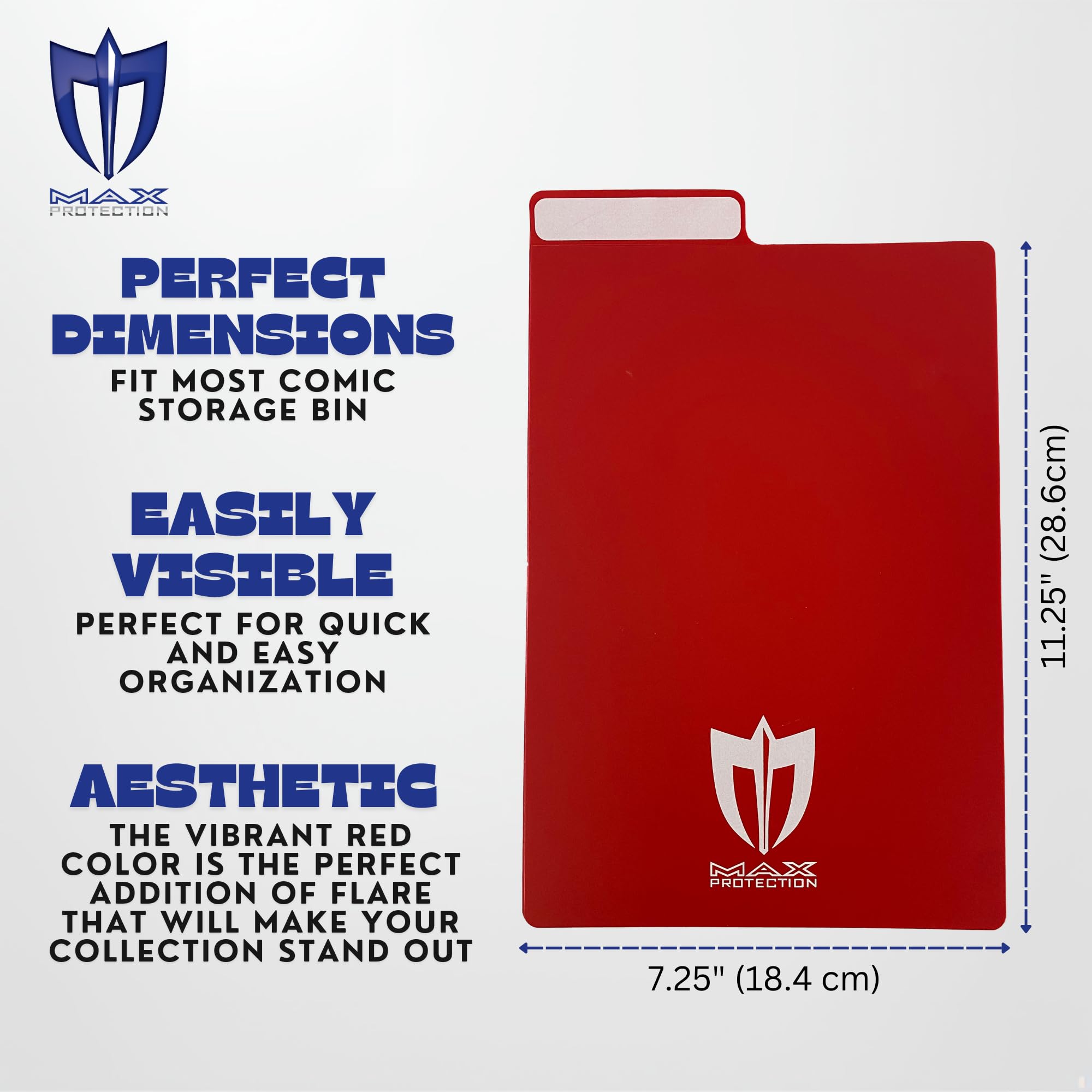 25 ct Max PRO Comic Book divisori – Rosso – Nuovo Design Innovativo Flex Fold Tabs