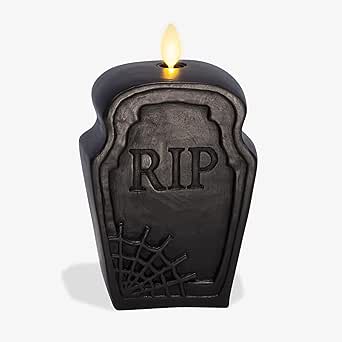 Amazon.com: Luminara Black Flameless Candle RIP Tombstone Figural (2