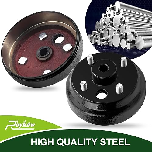 Miniatura 4 de Roykaw EZGO TXT - Conjunto de tambor de freno y buje con tuercas de llanta para modelos eléctricos de 1982 a 1993 y carrito de golf de 2 ciclos a