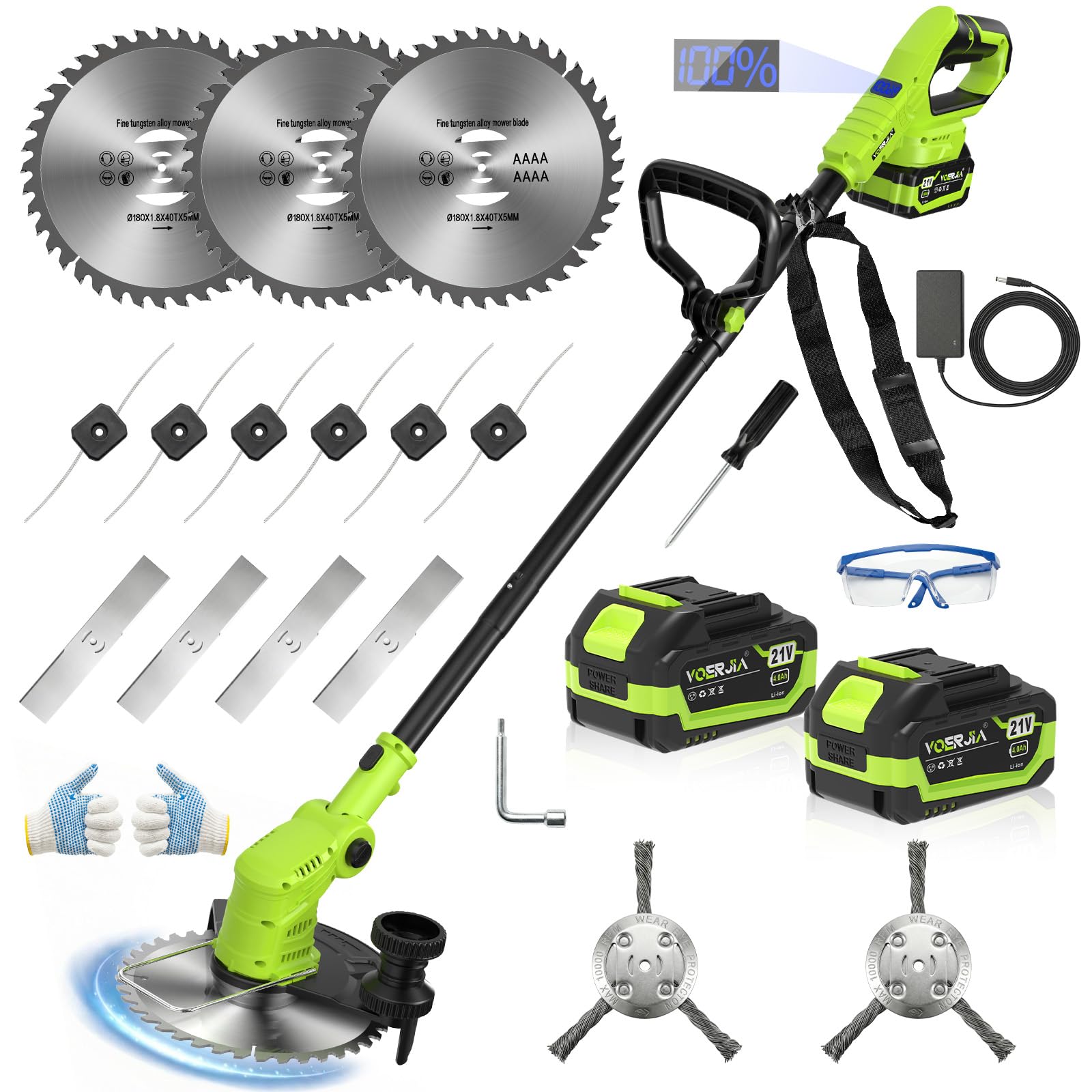 VOERJIA 21V 4-in-1 Brush Cutter