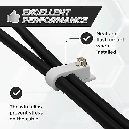 Miniatura 6 de THE CIMPLE CO Clips dobles para cables, 100 unidades, gestión de cables para interiores y exteriores, clips de alambre de 12 pulgada para cable