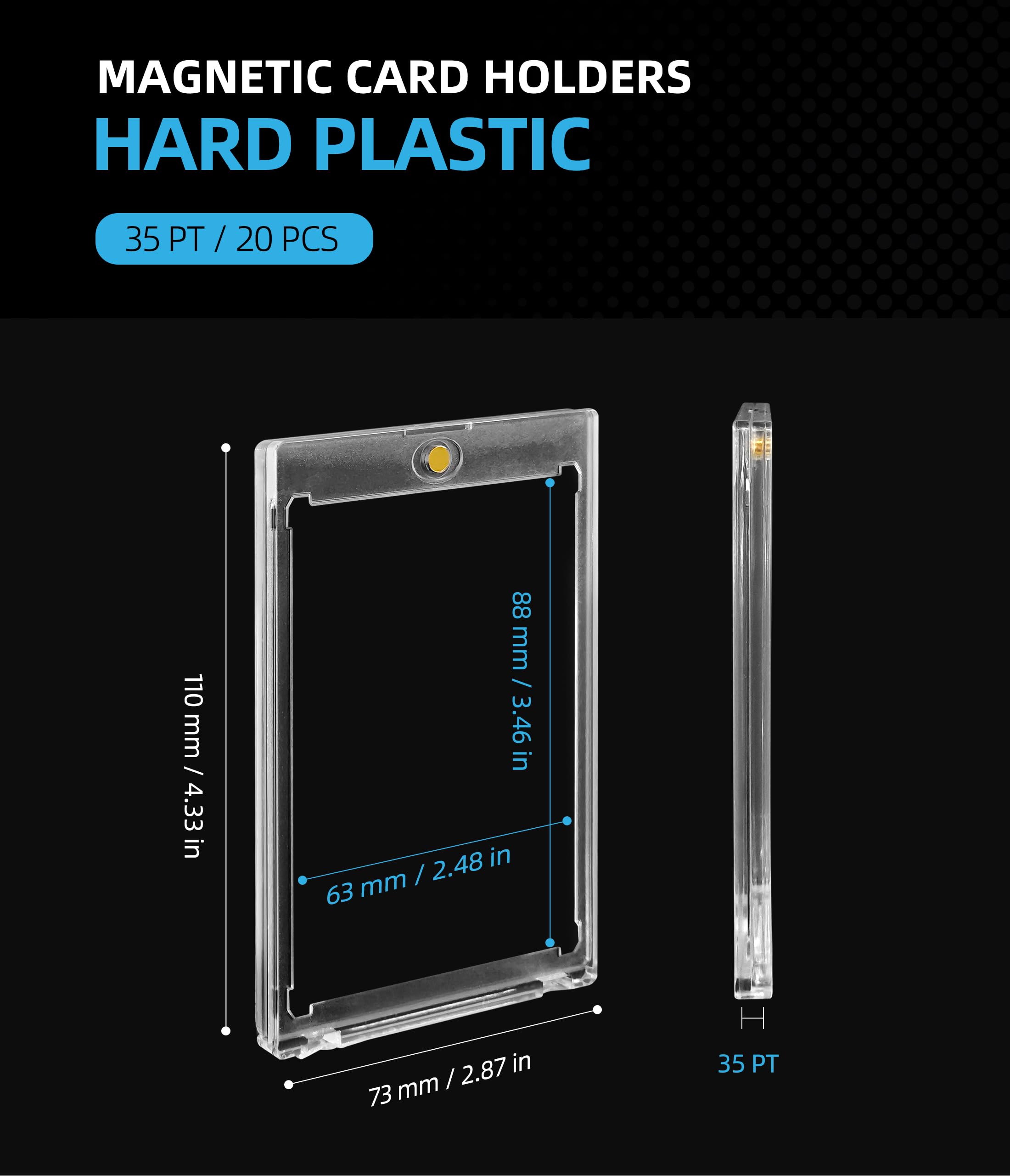 Archivalpro 35PT Magetic Card Holder,Anti-uv,20 pcs/pk,Snap Card Holder,Hard Plastic for Trading Card,Baseball Cards Holder - Image 3