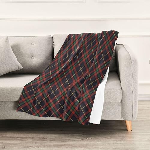 Miniatura 5 de Christmas Plaid Pattern Dark Red Green Soft Throw Blanket, Ultra-Soft All Season Use Flannel Fleece Blanket Adults Kids Chair Throws 60"x90"