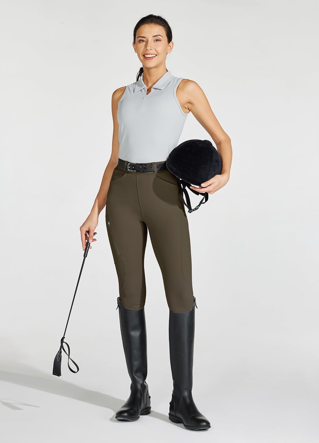 Willit Women's Horse Riding Pants Full Seat Silicone Equestrian Breeches Horseback Schooling Tights Zipper Pockets