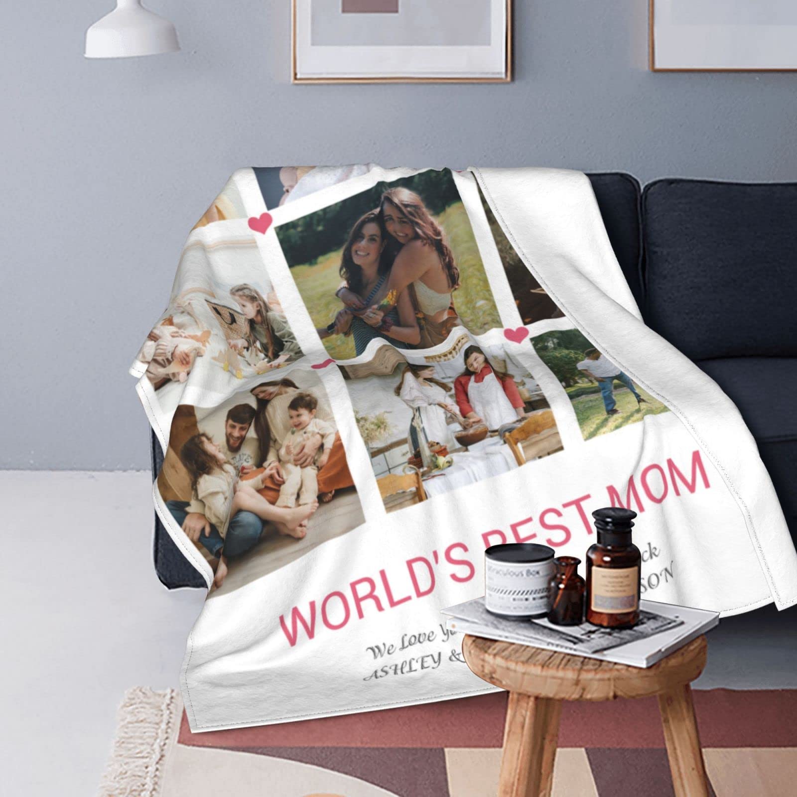 Personalisierte Fotodecke – Lade Dein Foto Hoch, Füge Namen Hinzu | Weiches Flanell, Waschbar, Geschenk Für Familie