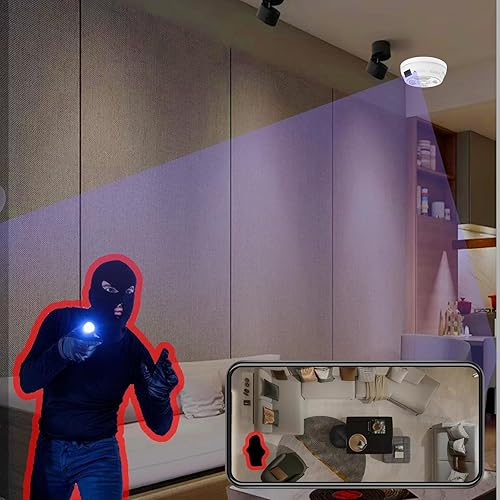 Miniatura 2 de Cámara detector de humo - Cámara interior de seguridad Mini 200 días en espera 1080P WiFi HD visión nocturna PIR detección de movimiento inalámbrica