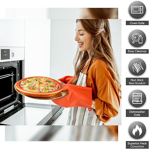 Vista 4 de Thenshop 8 Piezas Moldes para Pizza de 8 Pulgadas a Granel Juegos de Acero Inoxidable Redondos Bandejas para Hornear Pizza para Horno Cocina