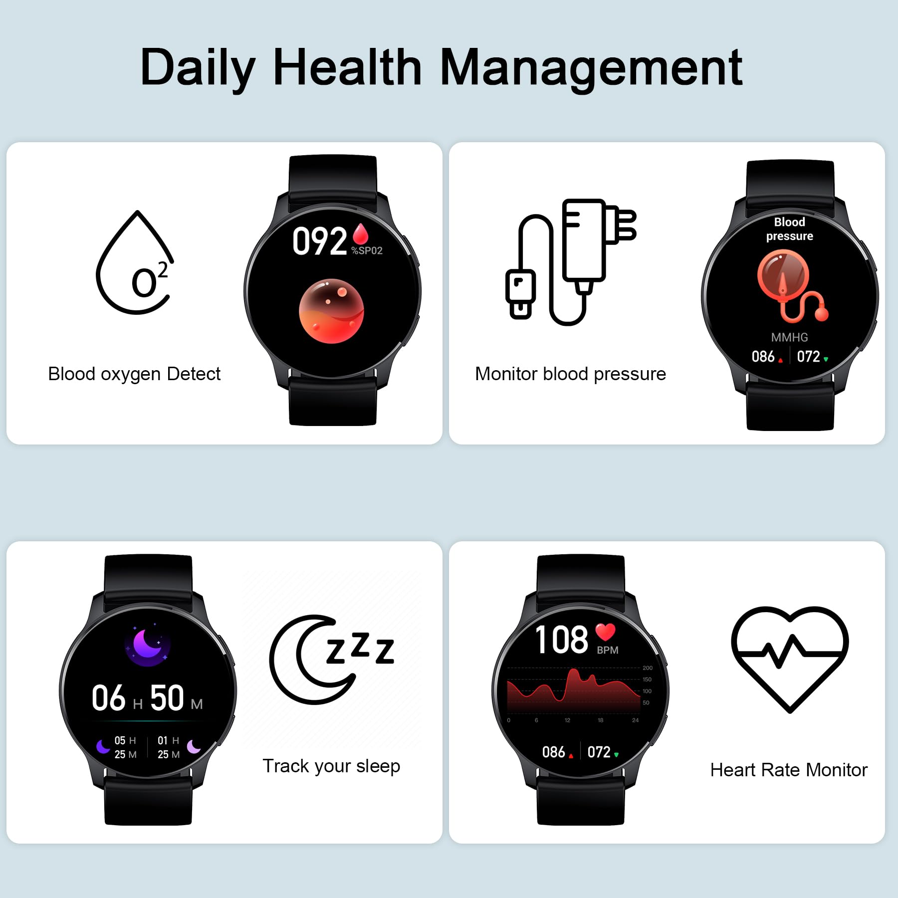 Betatree Smartwatch Uomo Donna,1,32" Orologio Fitness Tracker Chiamate e Risposta Notifiche Messaggi,20 Modalità Sportivo Contapassi Cardiofrequenzimetro Cronometro Smart Watch Android iOS