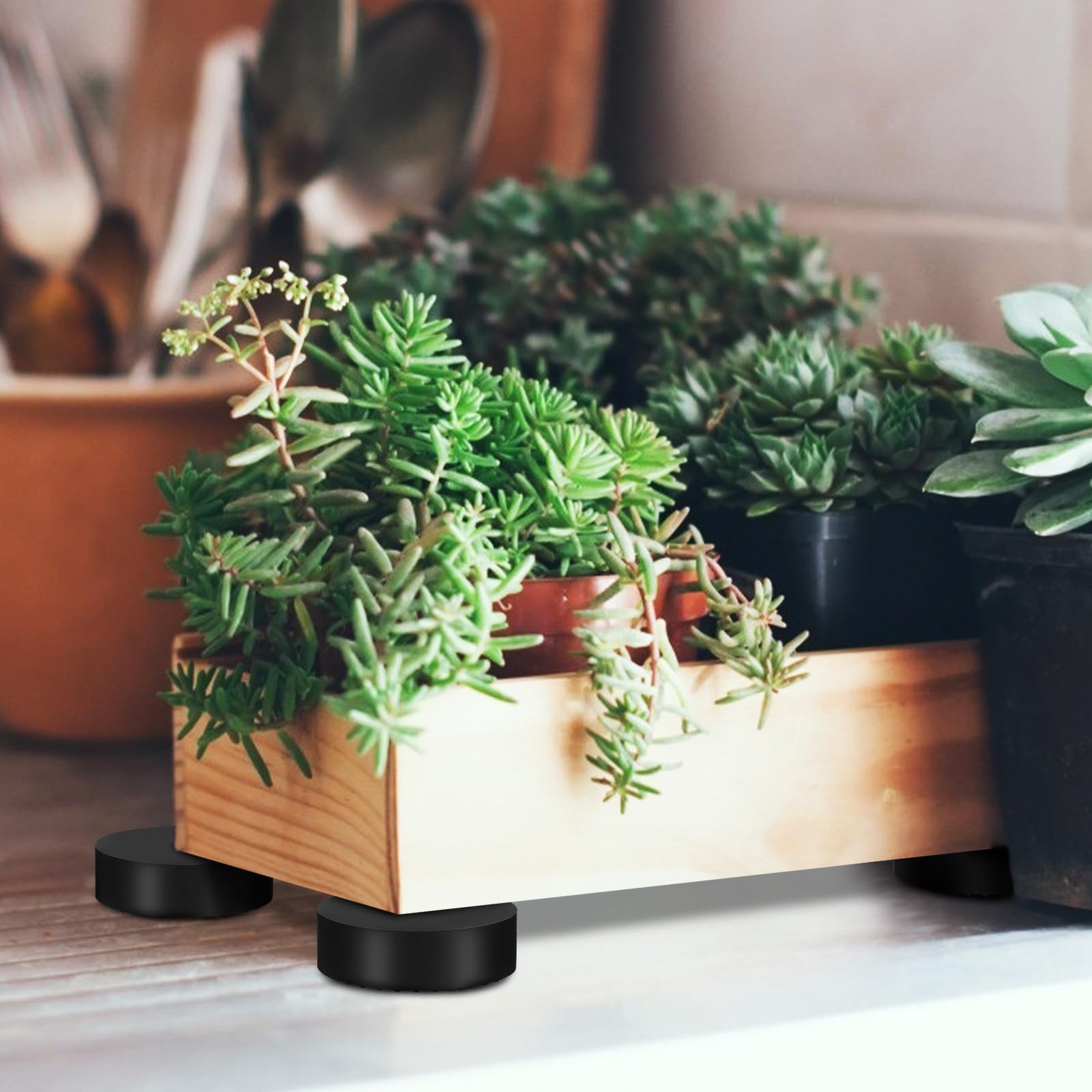 iplusmile 20 Piezas de Patas para Macetas de Goma Redondas, Soporte Elevador para Macetas Buena Capacidad de Carga, Ideales para Jardín E Interior