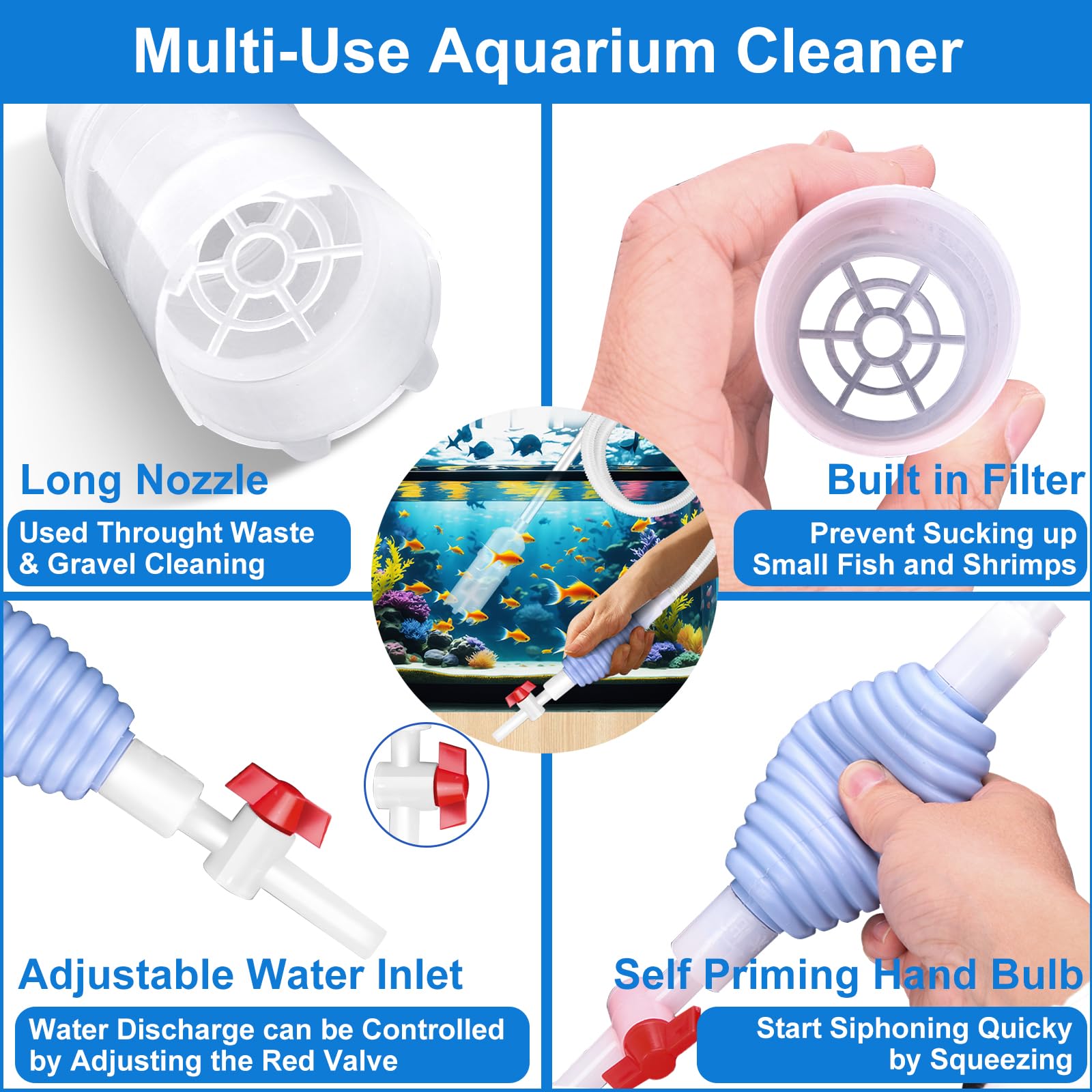 Lanswood Fish Tank Cleaning Kit Set of 4 Pieces - Image 3