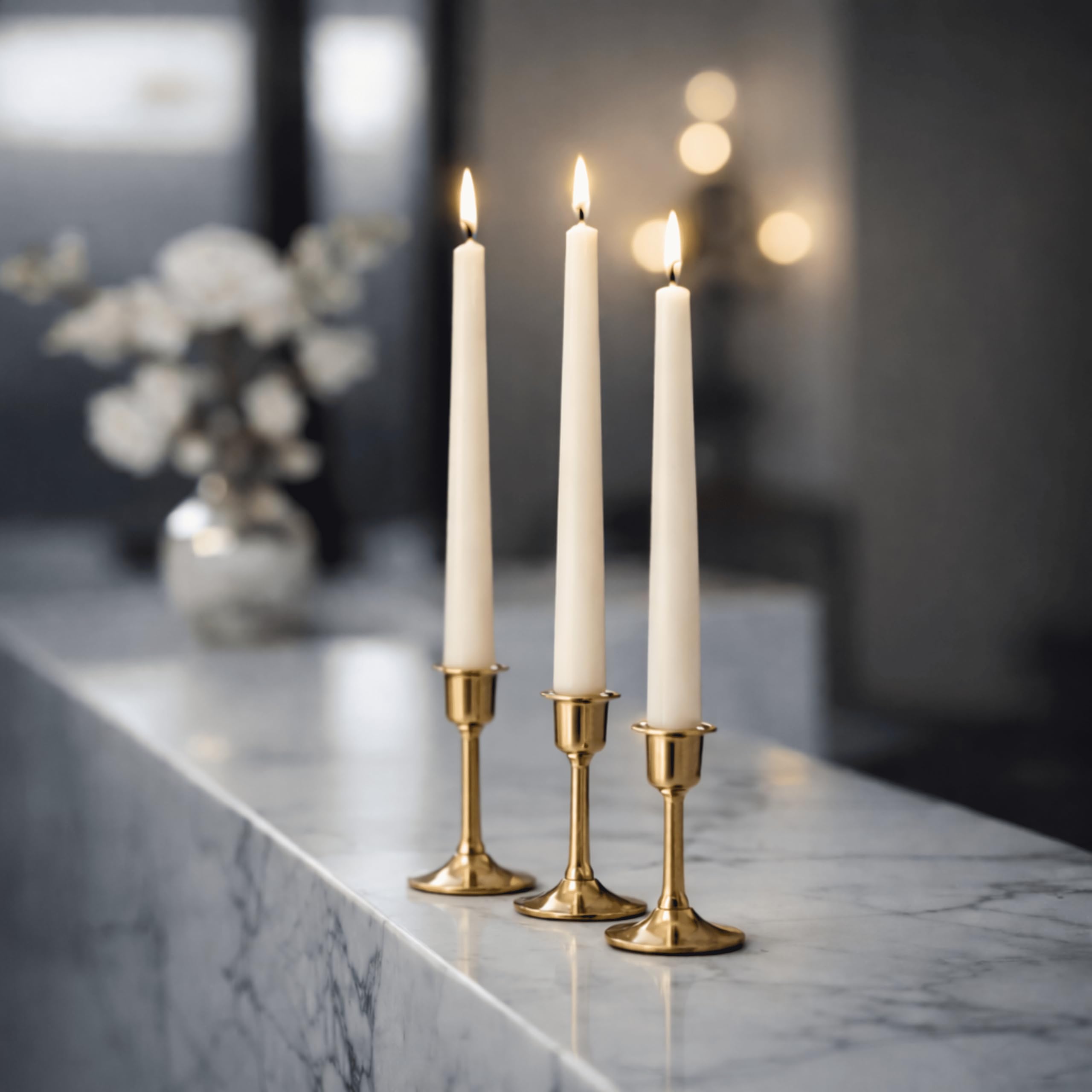 Horeca Candles Bougies coniques ivoire - 25,4 cm (H) - Lot de 100 bougies non parfumées - Durée de combustion de 7,5 heures - Sans fumée - Sans goutte
