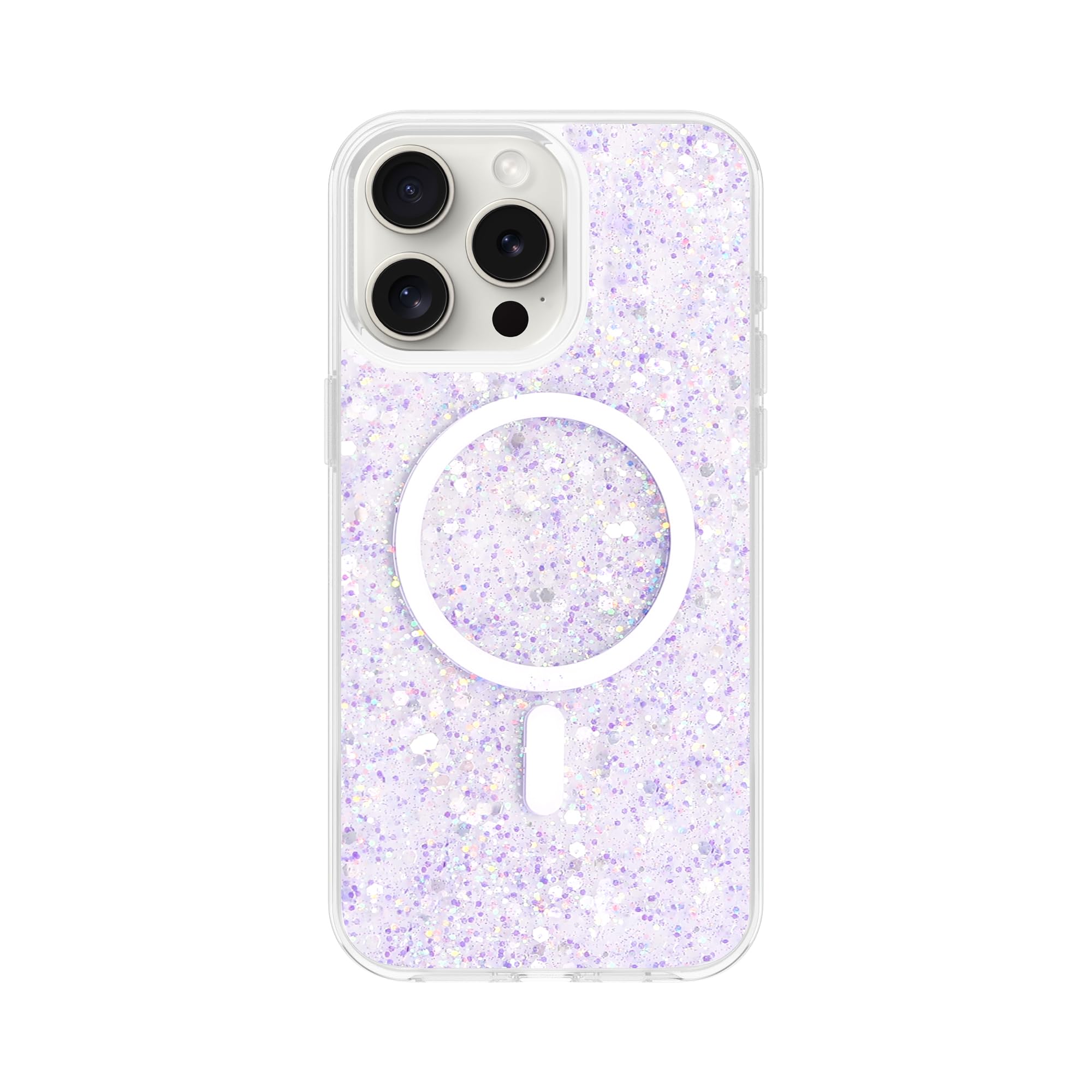 QOVOC for iPhone 13 Pro Max Case, Clear Glitter MagSafe Compatible, Bling Sparkly Girly Case for iPhone 13 Pro Max, Magnetic Protective Phone Cover,