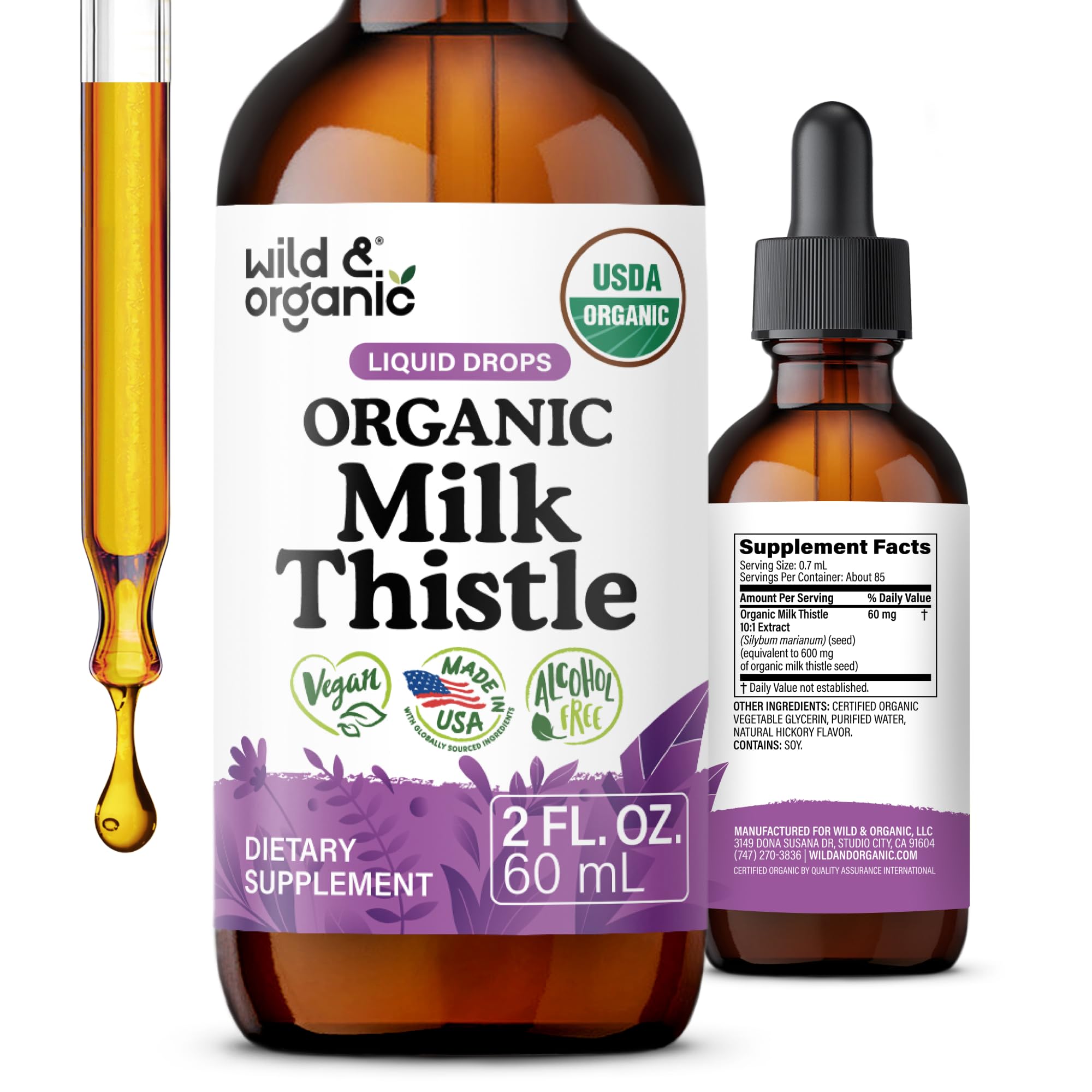 USDA Organic Milk Thistle Liquid Drops - Liver Cleanse Support - 4 oz — Amazon image 10