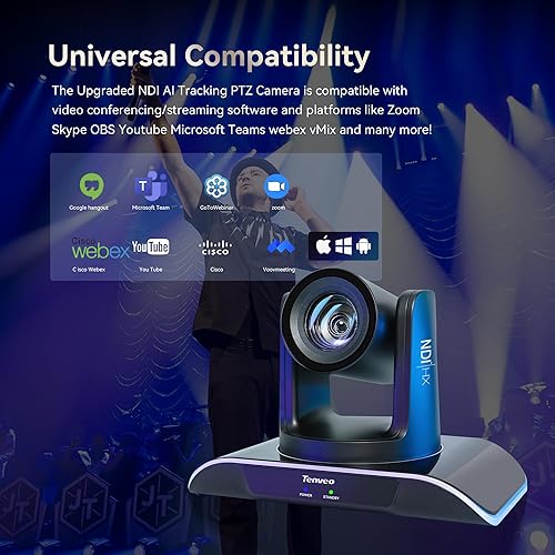Miniatura 7 de Tenveo AI Seguimiento Automático NDI Cámara PTZ 3G-SDI/HDMI/USB3.0/LAN PoE 30X Zoom Óptico+8X Zoom Digital Transmisión en Vivo IP Cámara, FHD 1080P