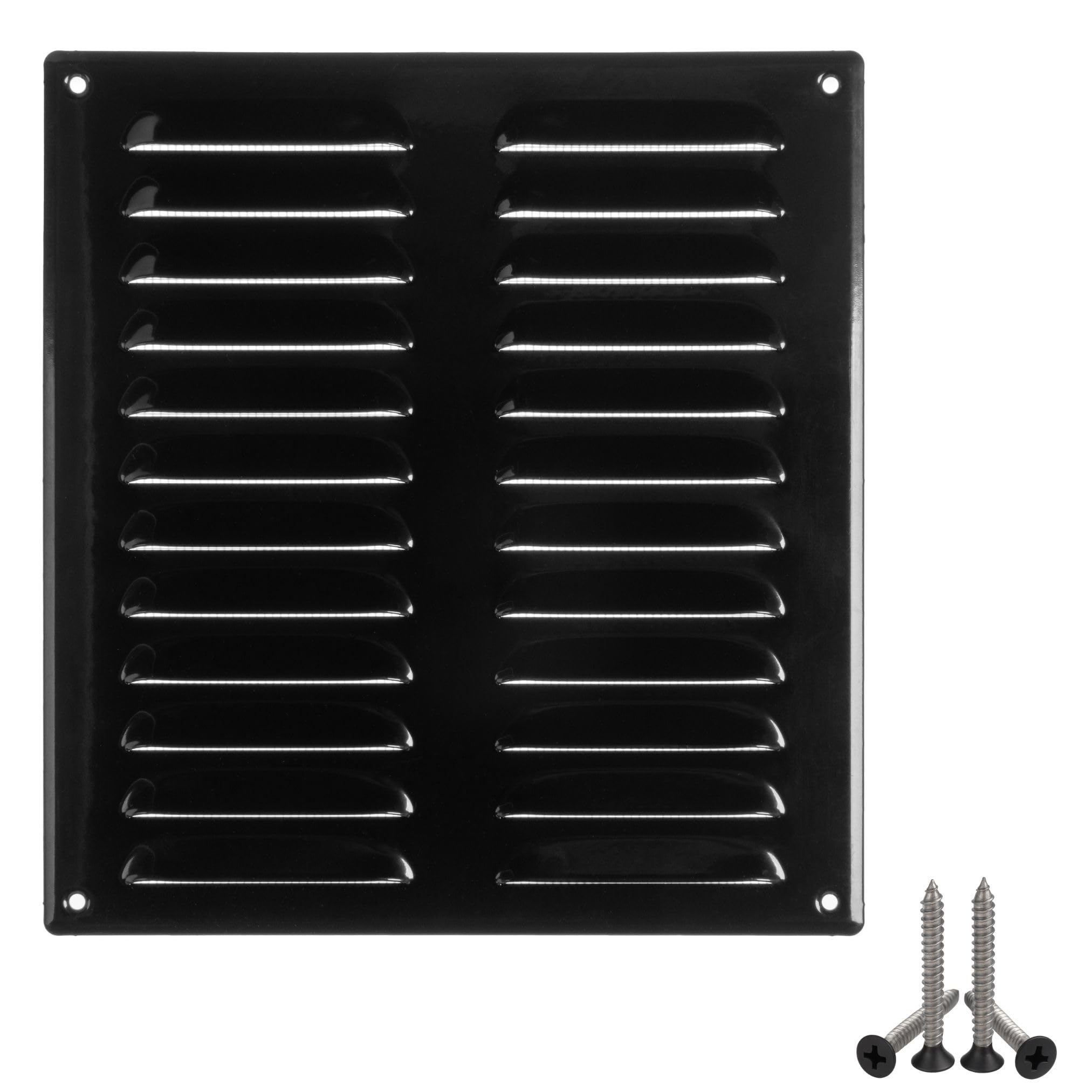 LIRAST 260x280mm Vent Cover Black - 10x11 inch Wall Vent Cover with Insect Mesh - Ceiling Soffit Vents - External Vent Cover - Metal Ventilation Grilles - Air Vent Covers for Walls
