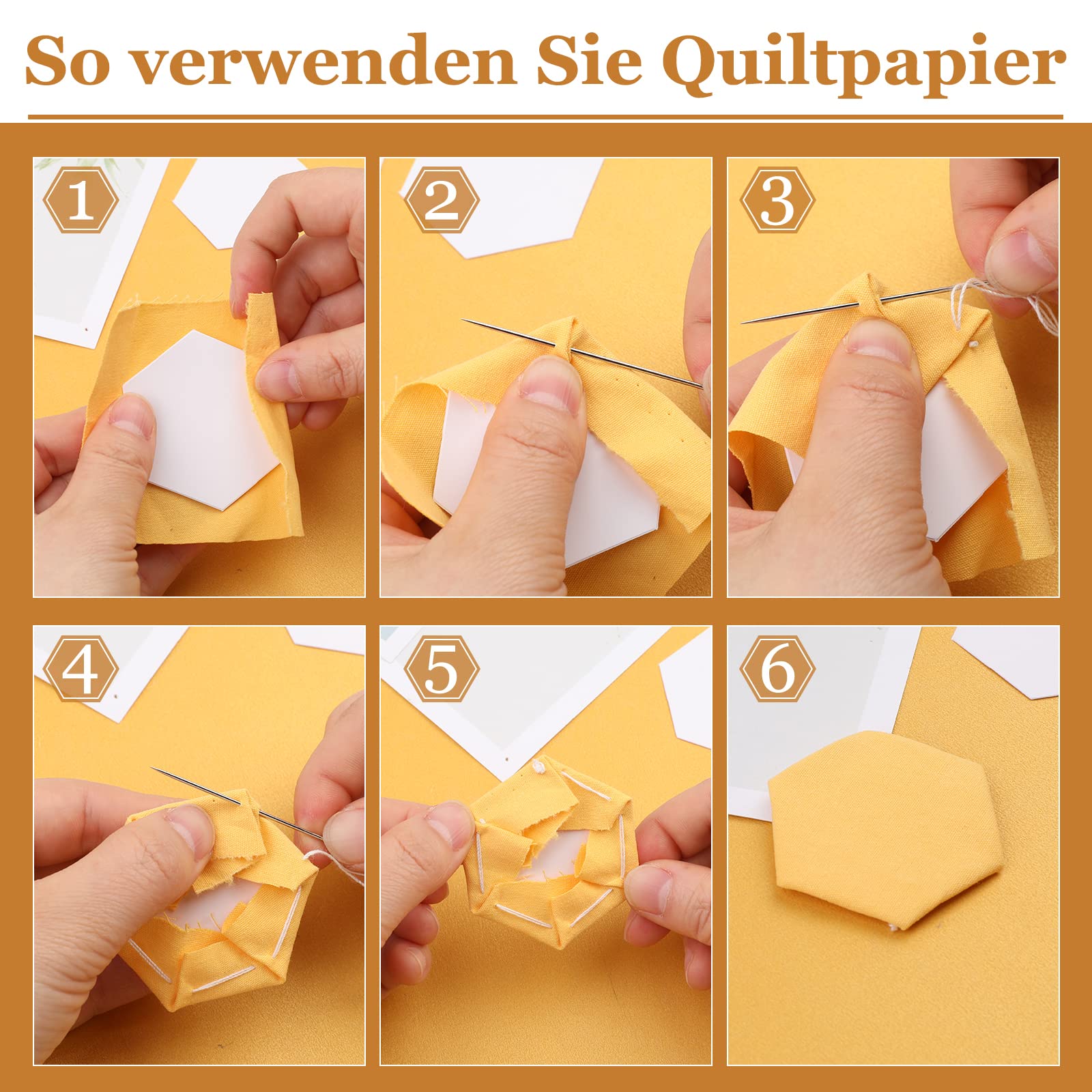 100 Stück Hexagon English Paper Piecing Schablonen, 1-Zoll Quilting Paper Vorlagen zum Patchwork DIY