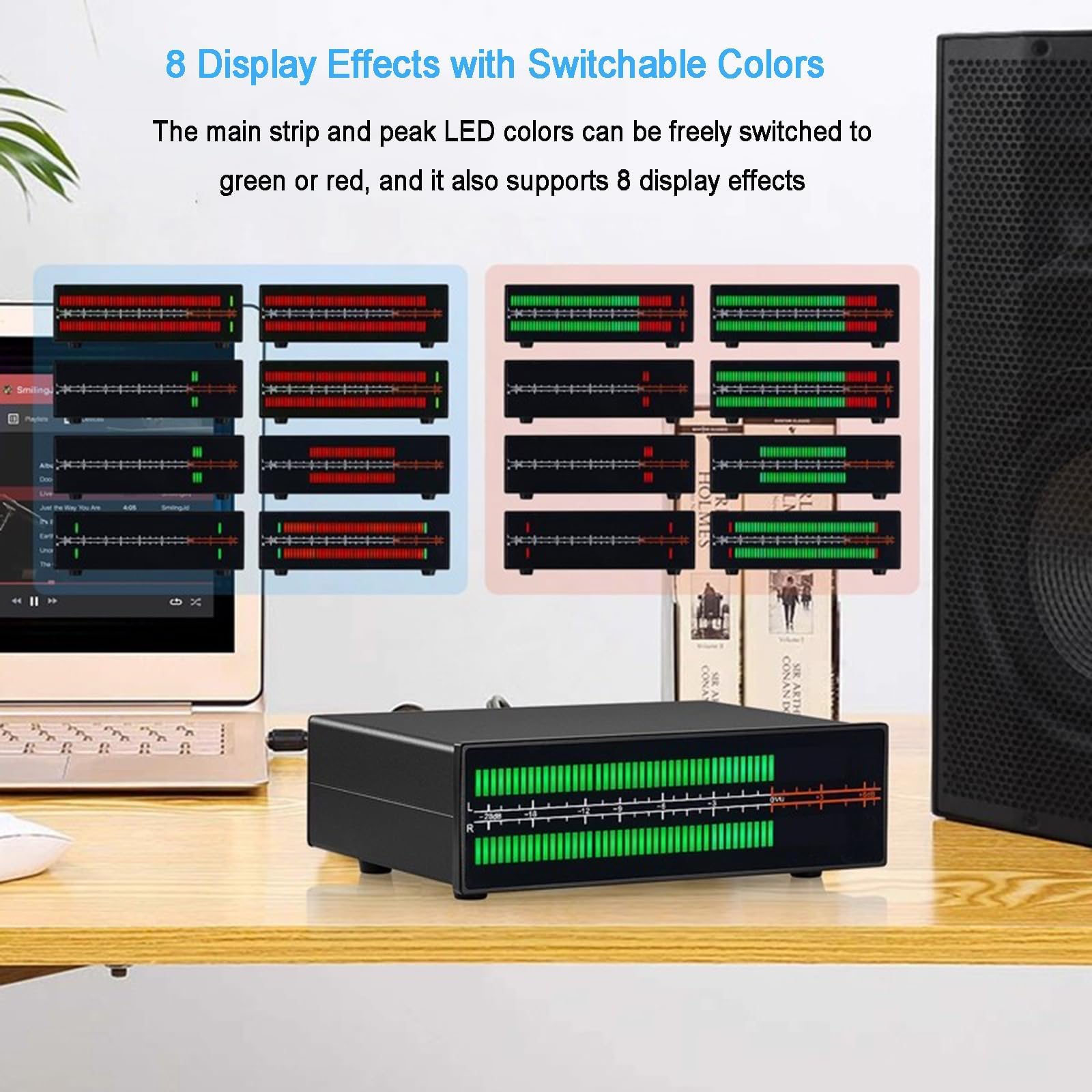 Analizzatore Di Spettro Audio A Led, Fonometro A Doppio Canale Con Display Stereo A 112 Bit, 8 Effetti Di Visualizzazione, Modalità Di Visualizzazione Ppm/vu, Utilizzabile