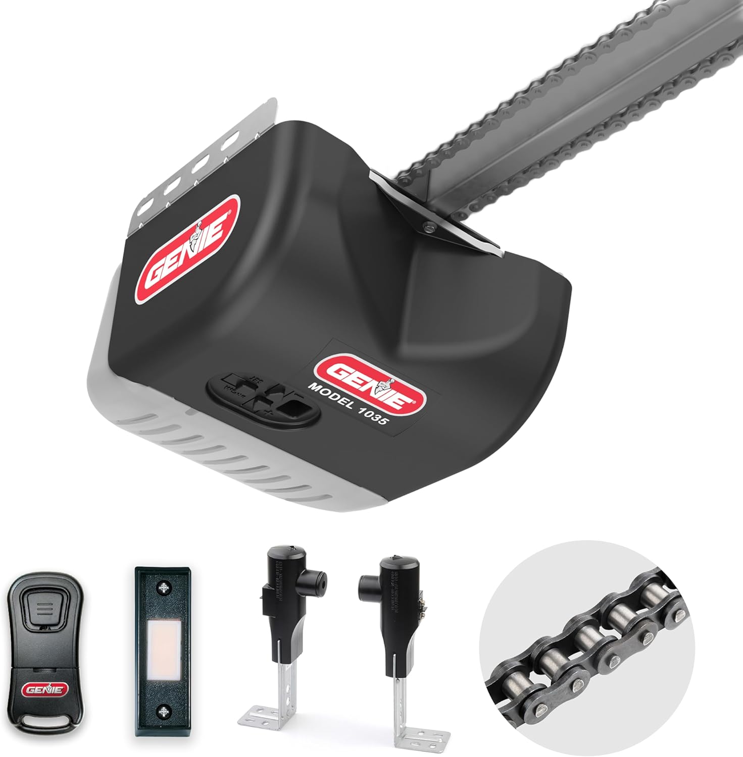 Genie Chain Drive 500 Garage Door Opener - Model 1035 - Reliable Chain Drive Garage Opener