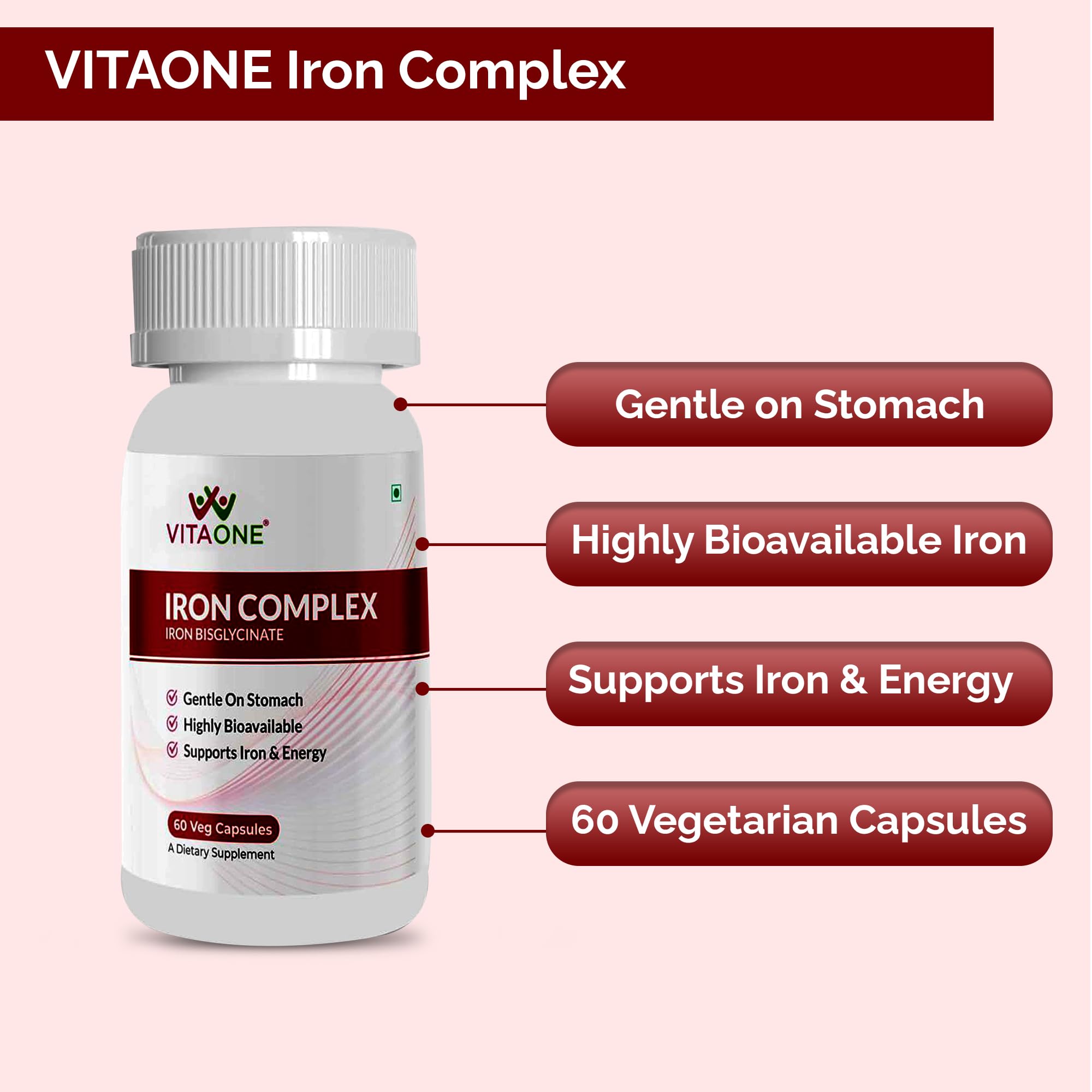 Iron Complex 60 Veg Capsules | Gentle on Stomach and Easy to Absorb | Veg Iron Tablets for Women & Men — Amazon image 5