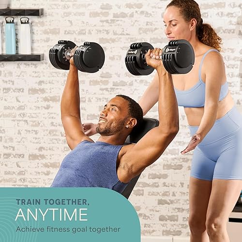 Miniatura 2 de Lifepro Adjustable Dumbbells Set – 15lb, 25lb Pair or 43lb, 55lb & 90lb Single – Quick Adjustment, Anti Slip Handle – Space Saving & Strength Ajuste