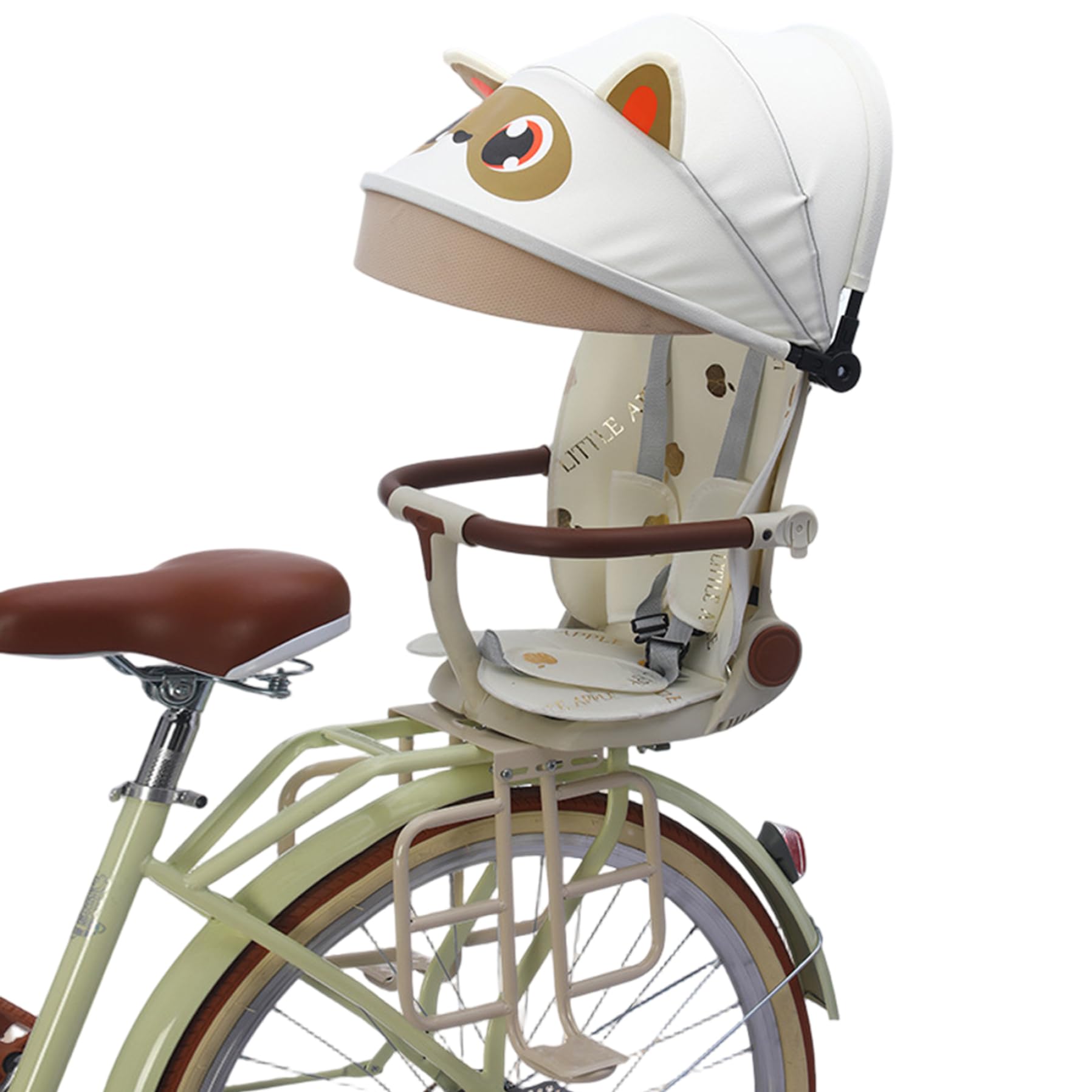 Asiento de Bicicleta para niños pequeños Asiento de Bicicleta para bebés Seguro y cómodo para niños Trasero para con reclinación Ajustable Diseño Plegable para un fácil almacenamie.