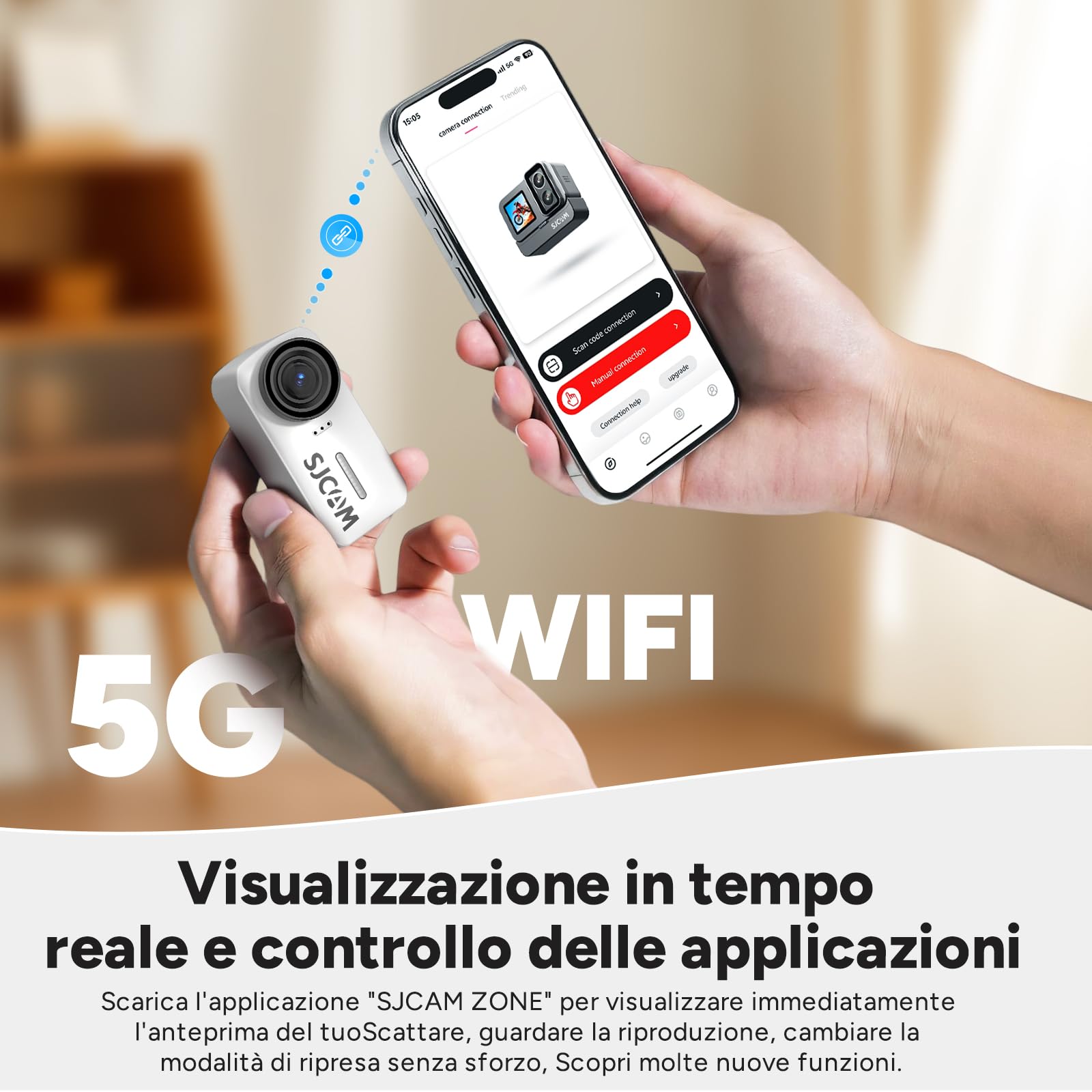 SJCAM C110 Plus - Mini fotocamera magnetica per corpo, 4K 170° Fov, scheda da 64 GB con registrazione audio e video, stabilizzazione a 6 assi, zoom 8x, videocamera tascabile impermeabile per vlogging