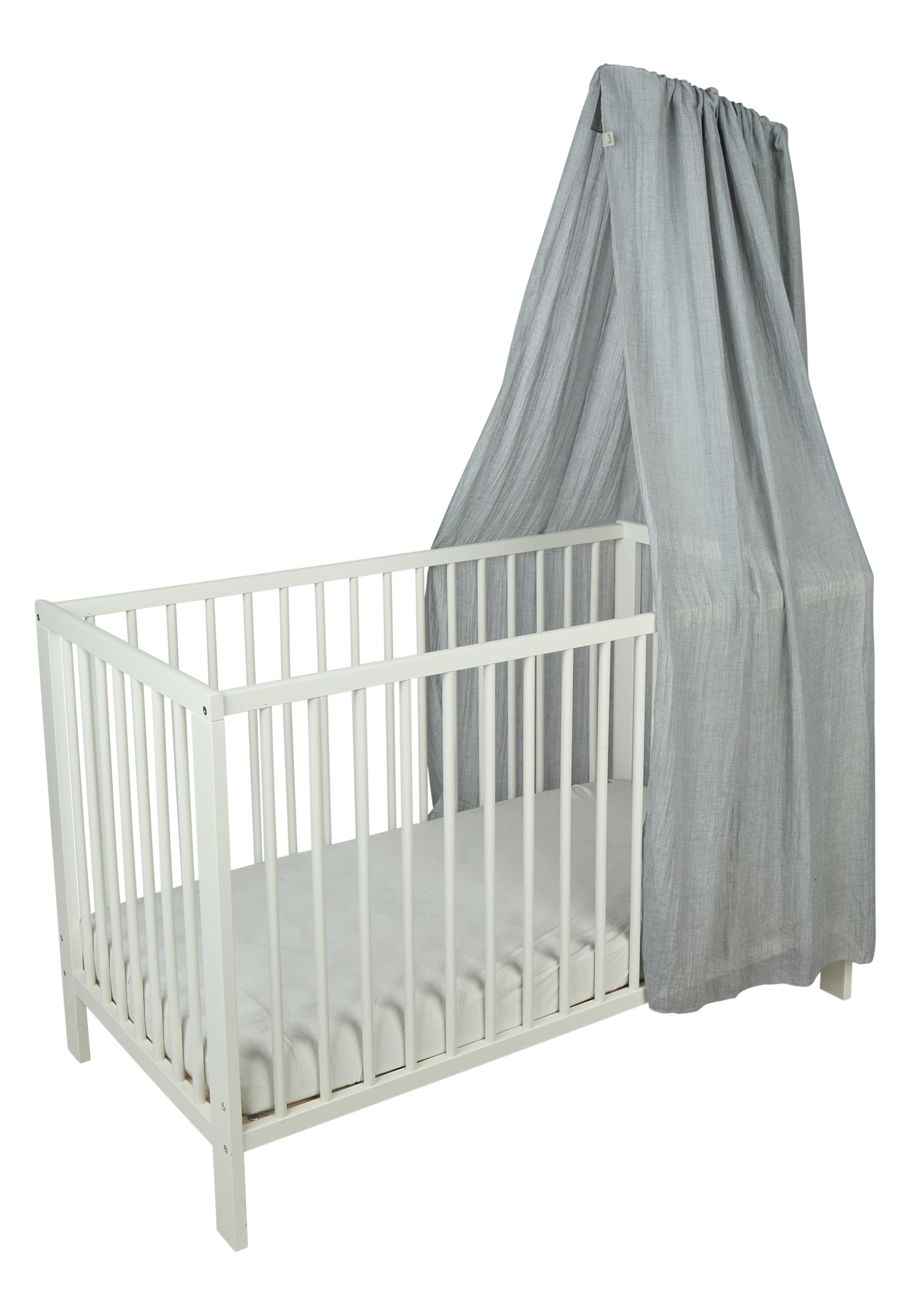 Sterntaler Betthimmel, luftiger Gaze-Stoff, leichter Baby-Betthimmel für Kinderbett, dekorativ und atmungsaktiv, 160×300×0,5 cm, hellgrau