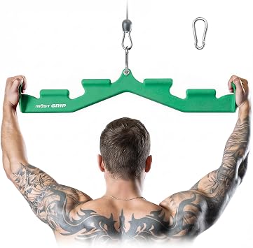 LAT Pull Down Bar with 6 Ergonomic Handles, Neutral Grip LAT Pulldown Attachments for Whole Back Training, Wide Grip LAT Pulldown Bars for Home Gym Cable