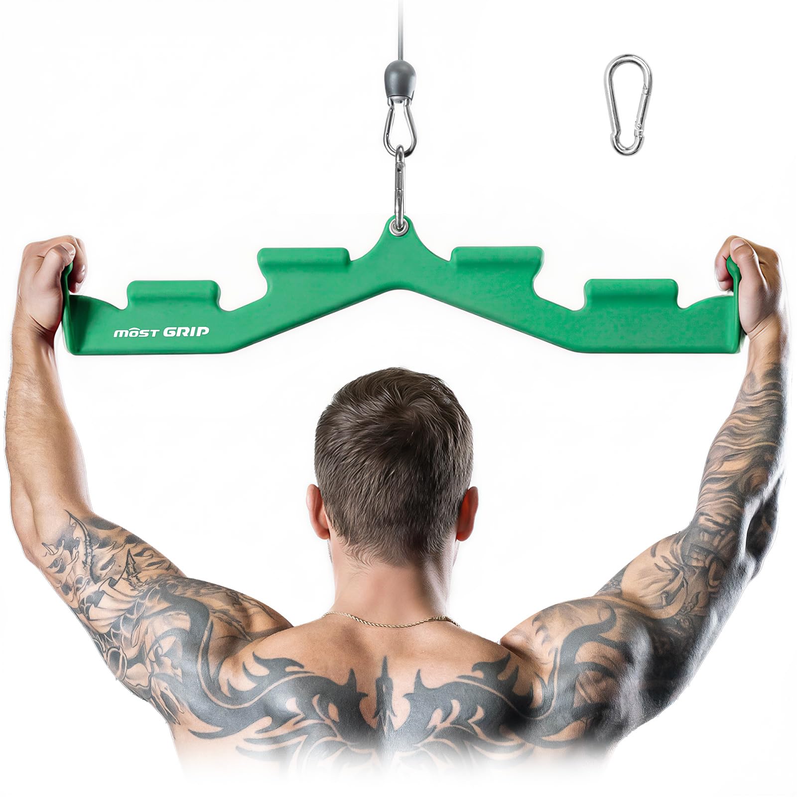MOST GRIP LAT Pull Down Bar with 6 Ergonomic Handles, Neutral Grip LAT Pulldown Attachments for Whole Back Training, Wide Grip LAT Pulldown Bars for Home Gym Cable