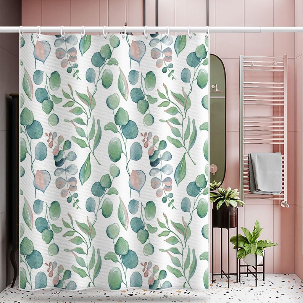 NZPOST Cortina de Ducha de baño Cortinas de bañera Cortina de Ducha Impermeable de poliéster Cortina de Puerta de Inodoro de baño Cortina de partición de baño con Gancho para H
