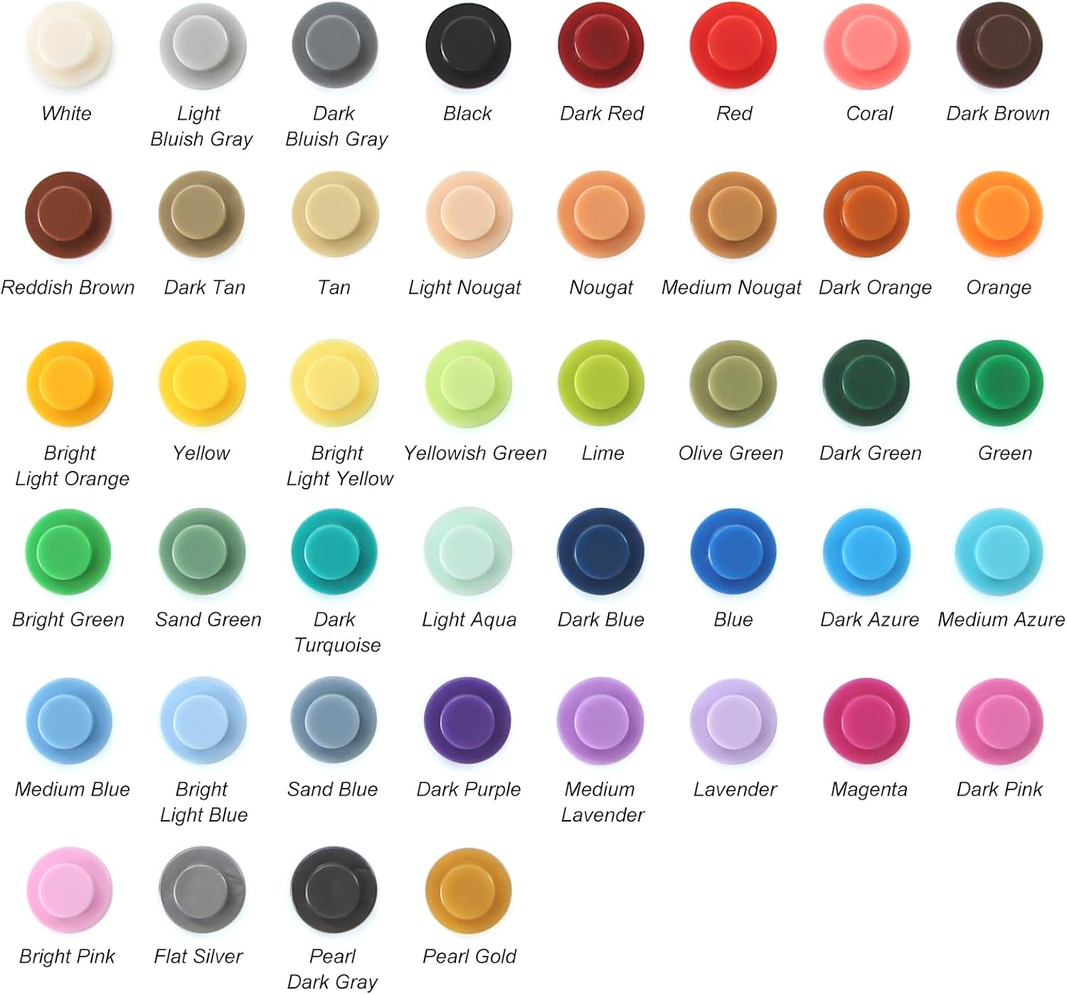 Feleph 2200PCS Multicolored Round Plates 1X1 Building Blocks MOC 44 Colors Transparent Pieces Bricks Dots Bulk Studs Accessories Kit Compatible with Major Brand 44 Colors 2200pcs