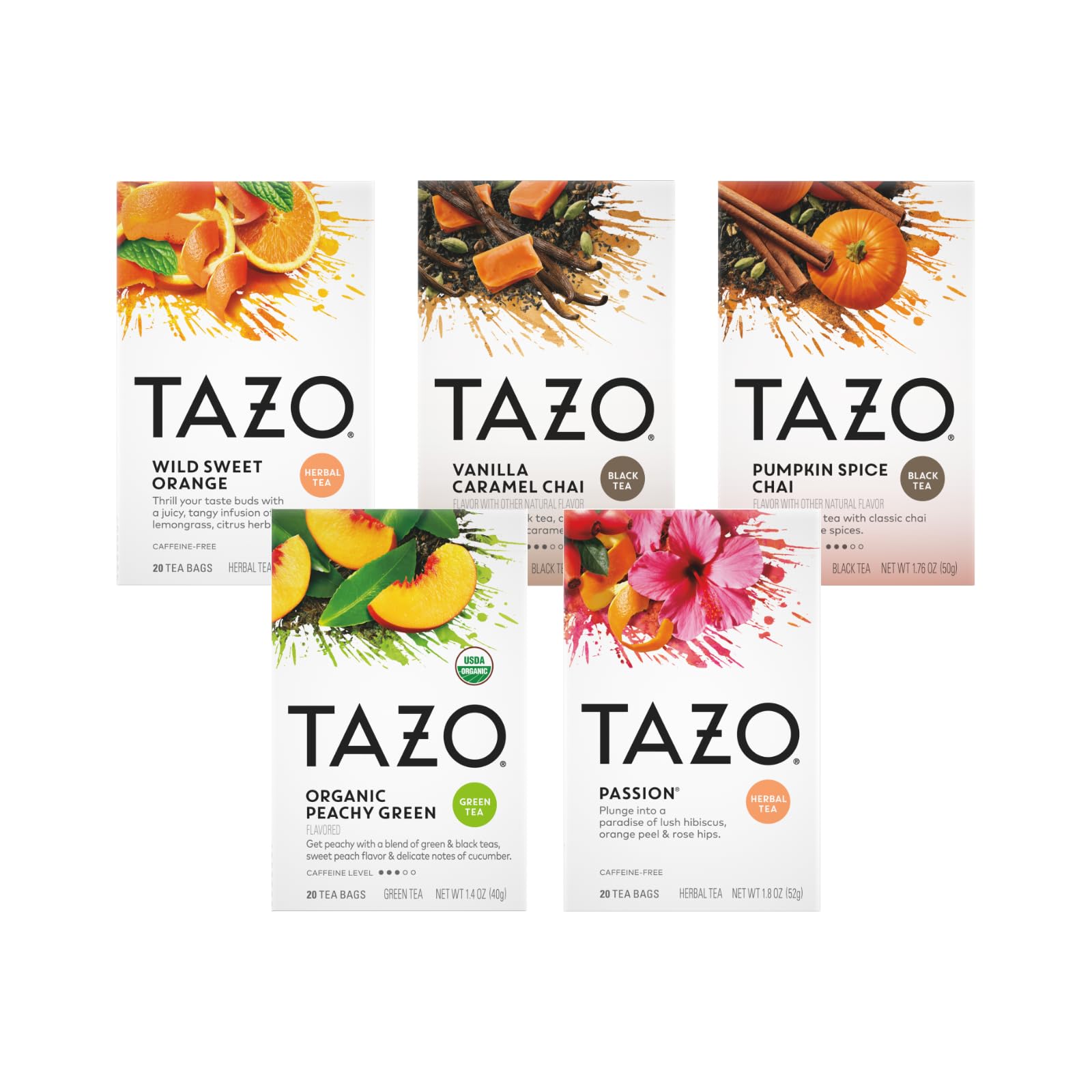 Amazon.com : TAZO Tea Bags, Passion, Pumpkin Chai, Vanilla Caramel
