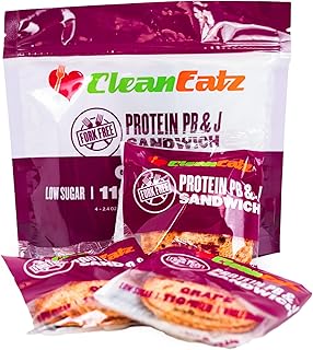 Clean Eatz PB&J Sandwich, High-Protein Grape – 16 Singles, Whole Grain & Low Sugar